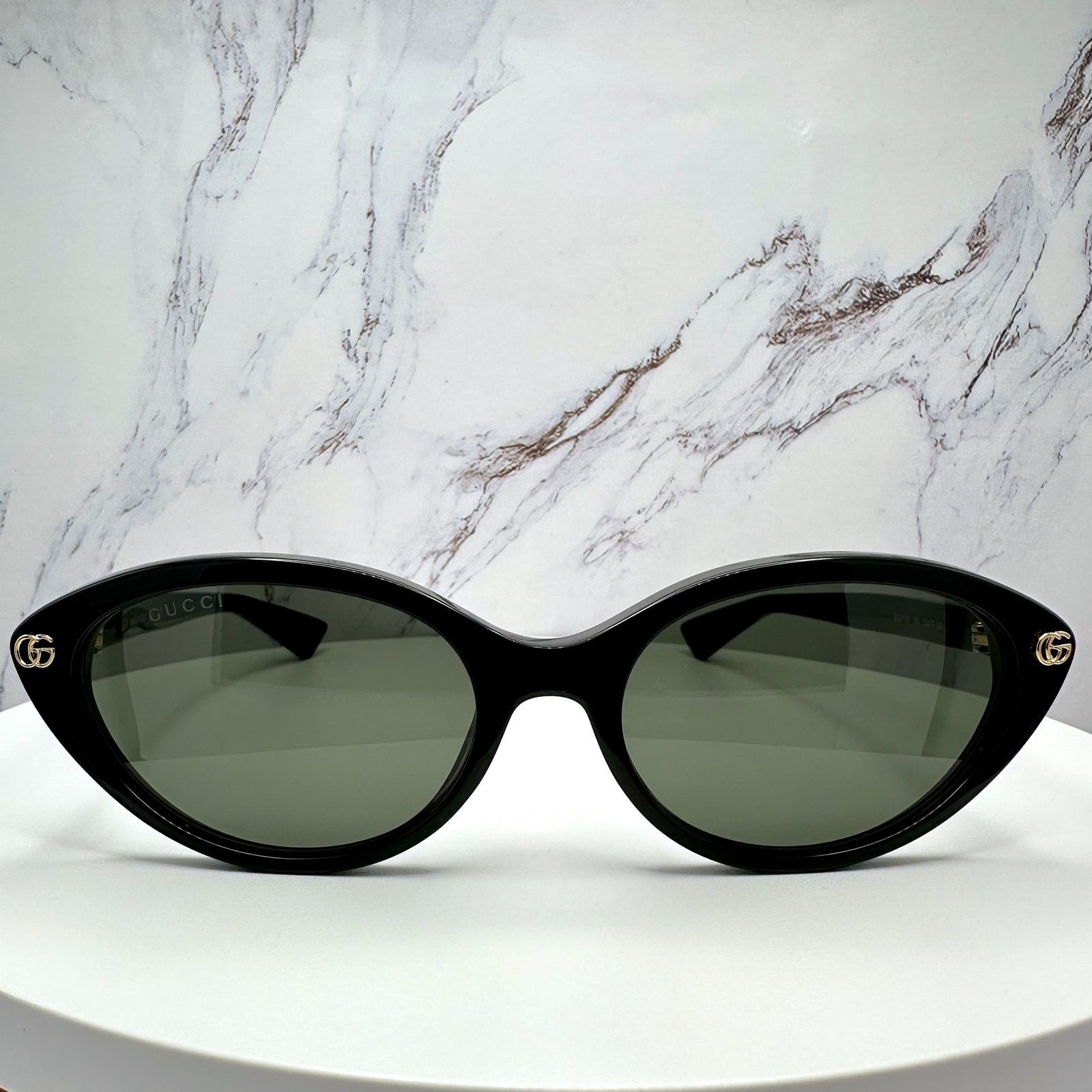 Gucci New GUCCI Sunglasses Black Cat Eye Gold Metal GG Logo Size ONE SIZE - 17 Thumbnail