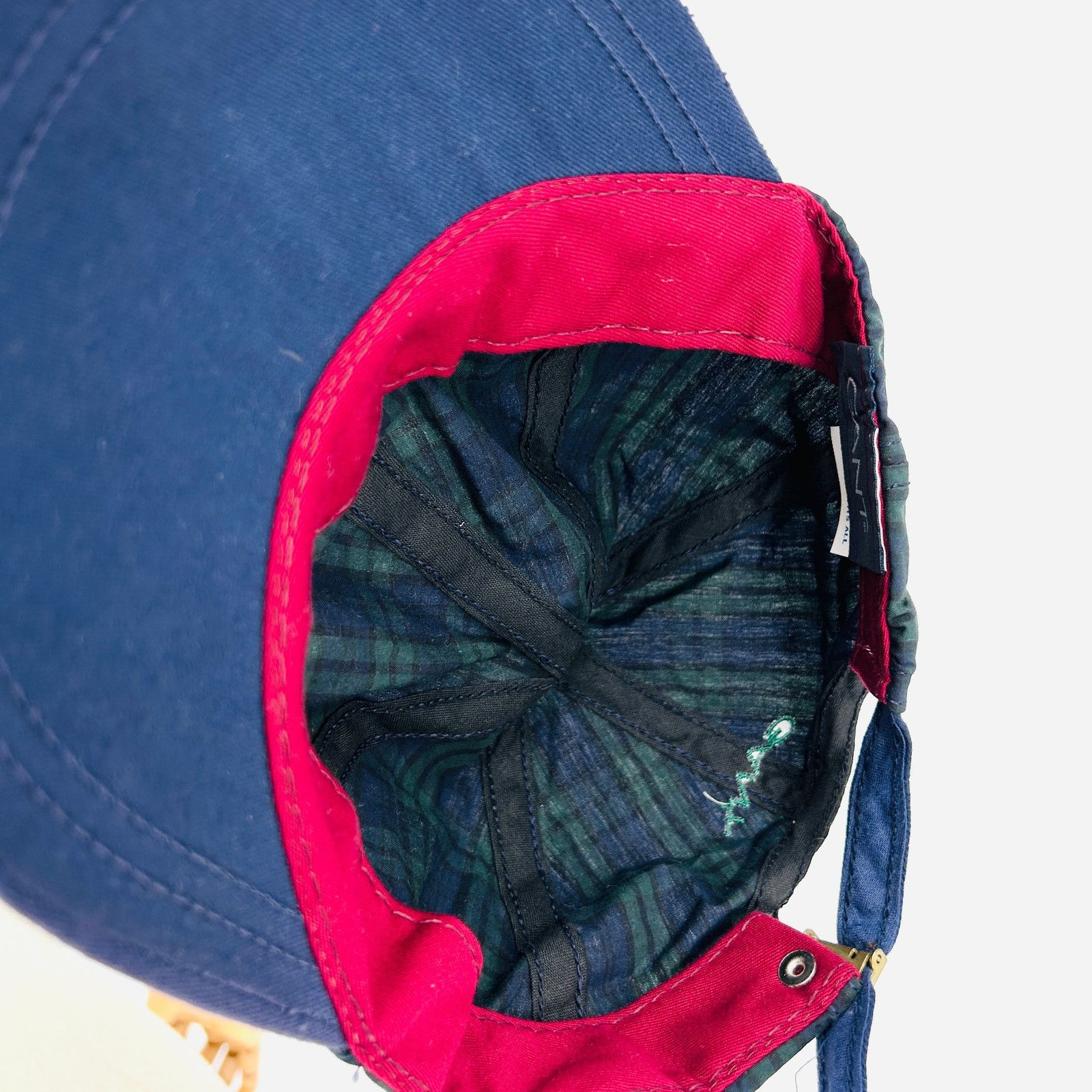 Gant Vintage 90s Navy Green Blackwatch Tartan Plaid Navy Bill Cap Size ONE SIZE - 9 Thumbnail