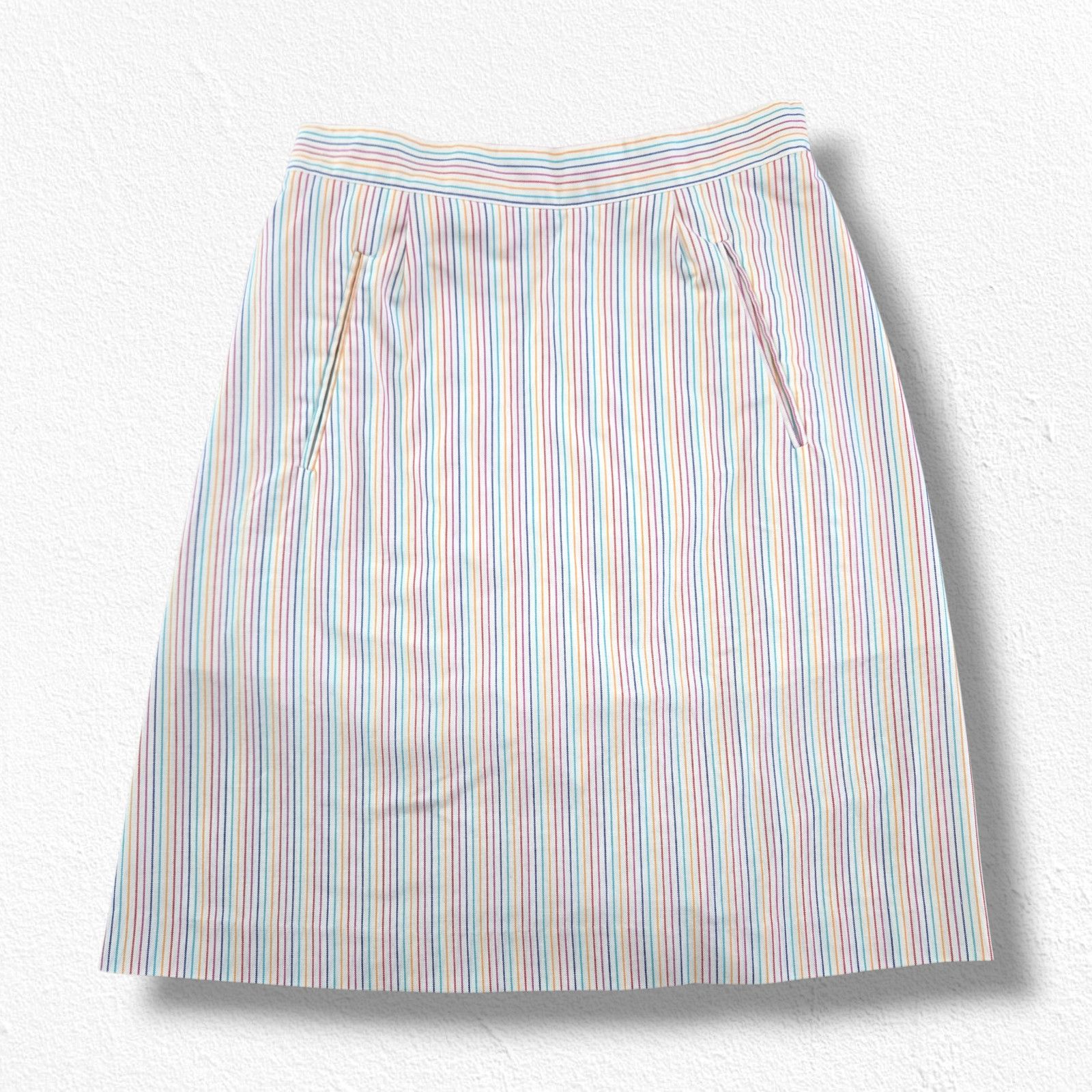 Vintage 1970s Striped Skort USA Made Size 8 Size 30" / US 8 / IT 44 - 2 Thumbnail