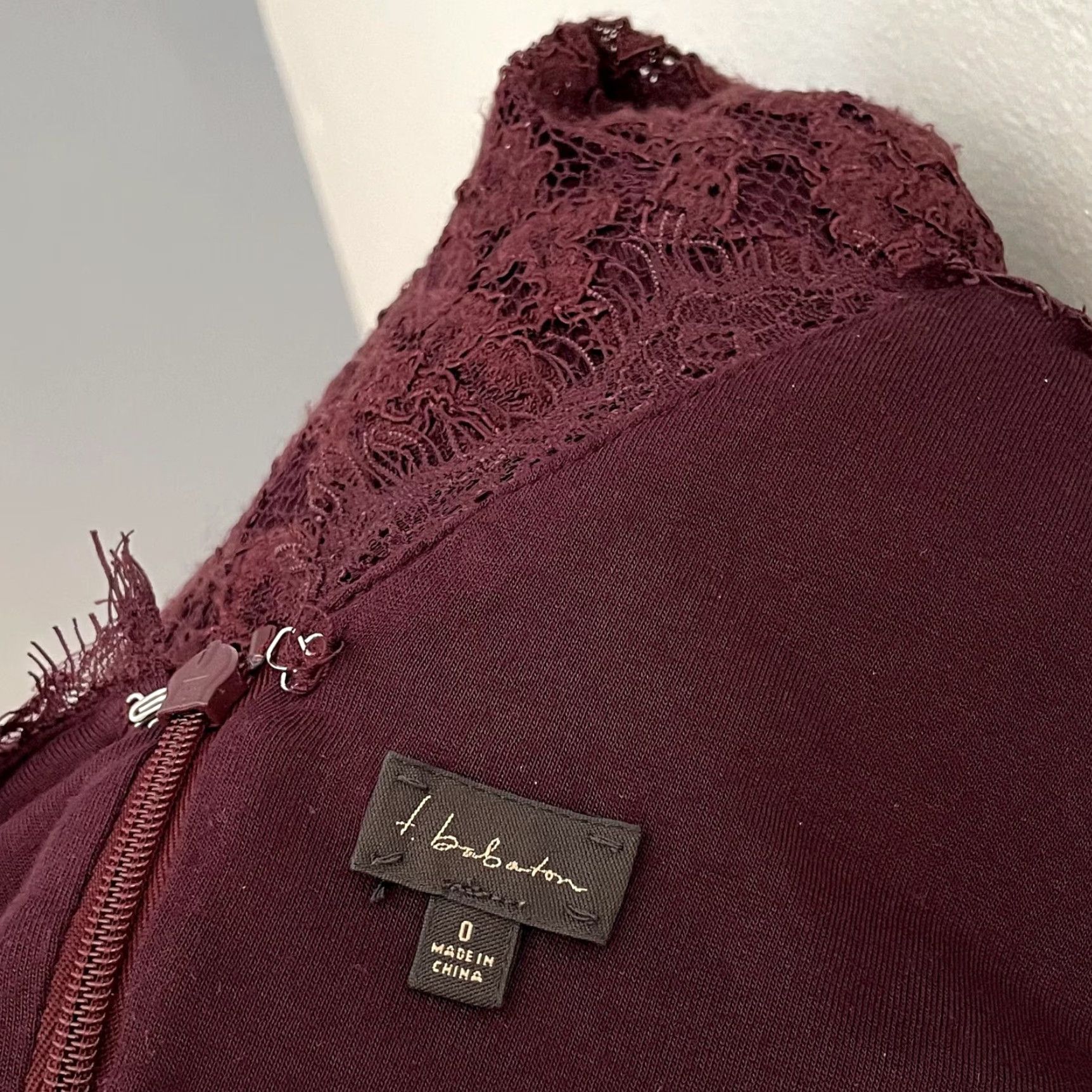 Aritzia Aritzia Babaton Rafael Burgundy Lace Sheath Dress Women Size 0 Size XS / US 0-2 / IT 36-38 - 5 Thumbnail