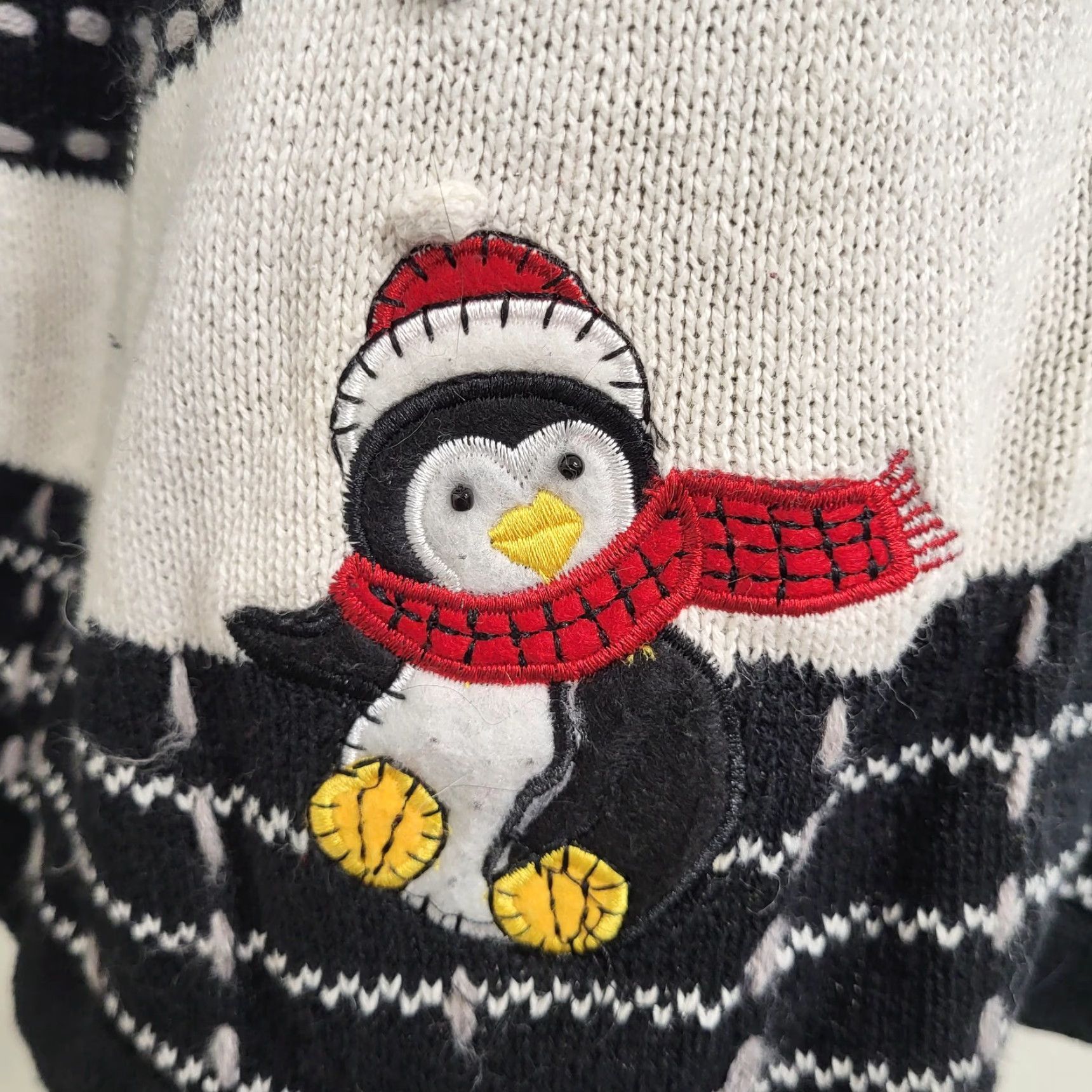 Vintage VINTAGE White Stag Cardigan Womens Large Black Winter Penguin Snowflake Knit Casual Cardigan Winter Snowflake Penguin 80s 90s Christmas Retro Size L / US 10 / IT 46 - 7 Thumbnail