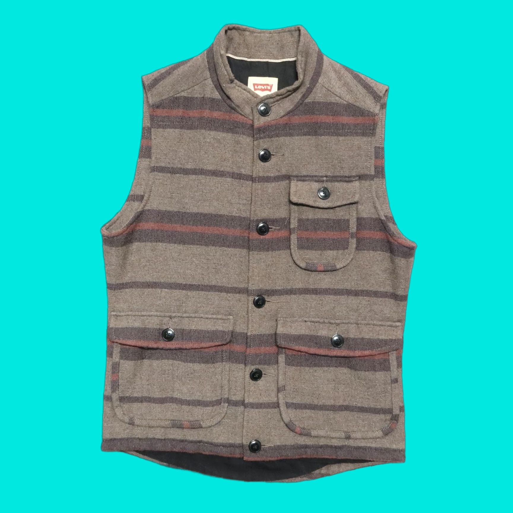 Levi's VINTAGE Levis Stripe Vest Shirt Mens S Wool See photos 90s Size US S / EU 44-46 / 1 - 1 Thumbnail