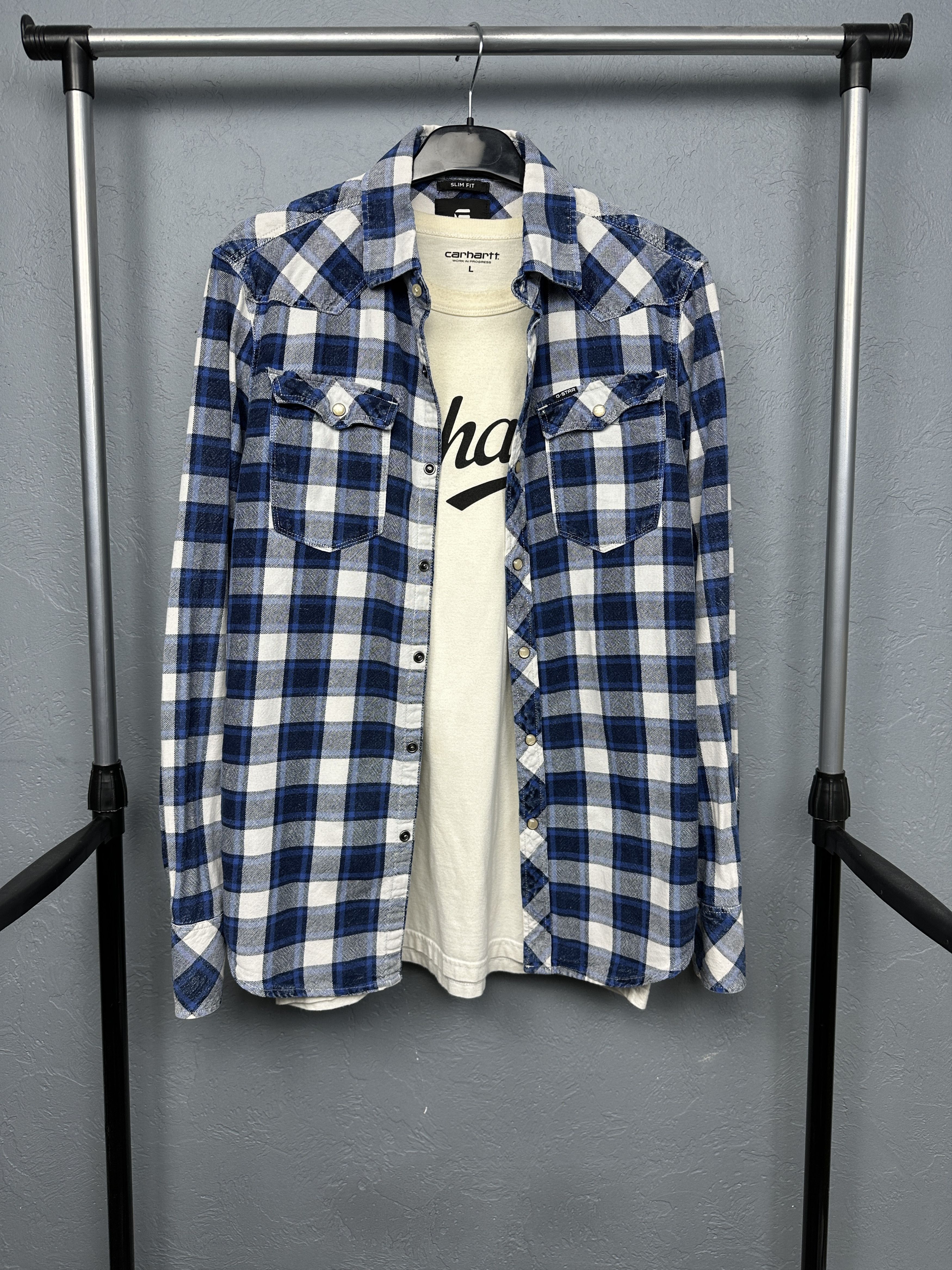 G-Star G Star Raw 3301 Mens Flannel Plaid Shirt Size US S / EU 44-46 / 1 - 1 Thumbnail
