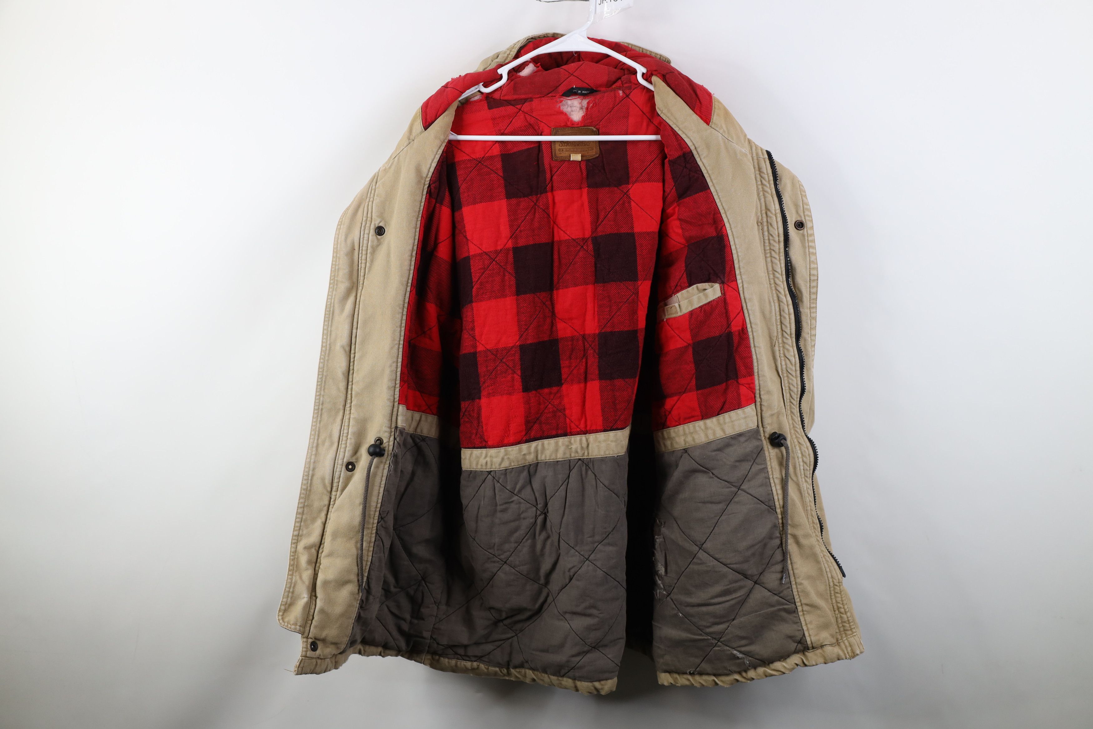 Vintage Vintage 90s Streetwear Flannel Lined Canvas Parka Jacket Size US L / EU 52-54 / 3 - 11 Thumbnail