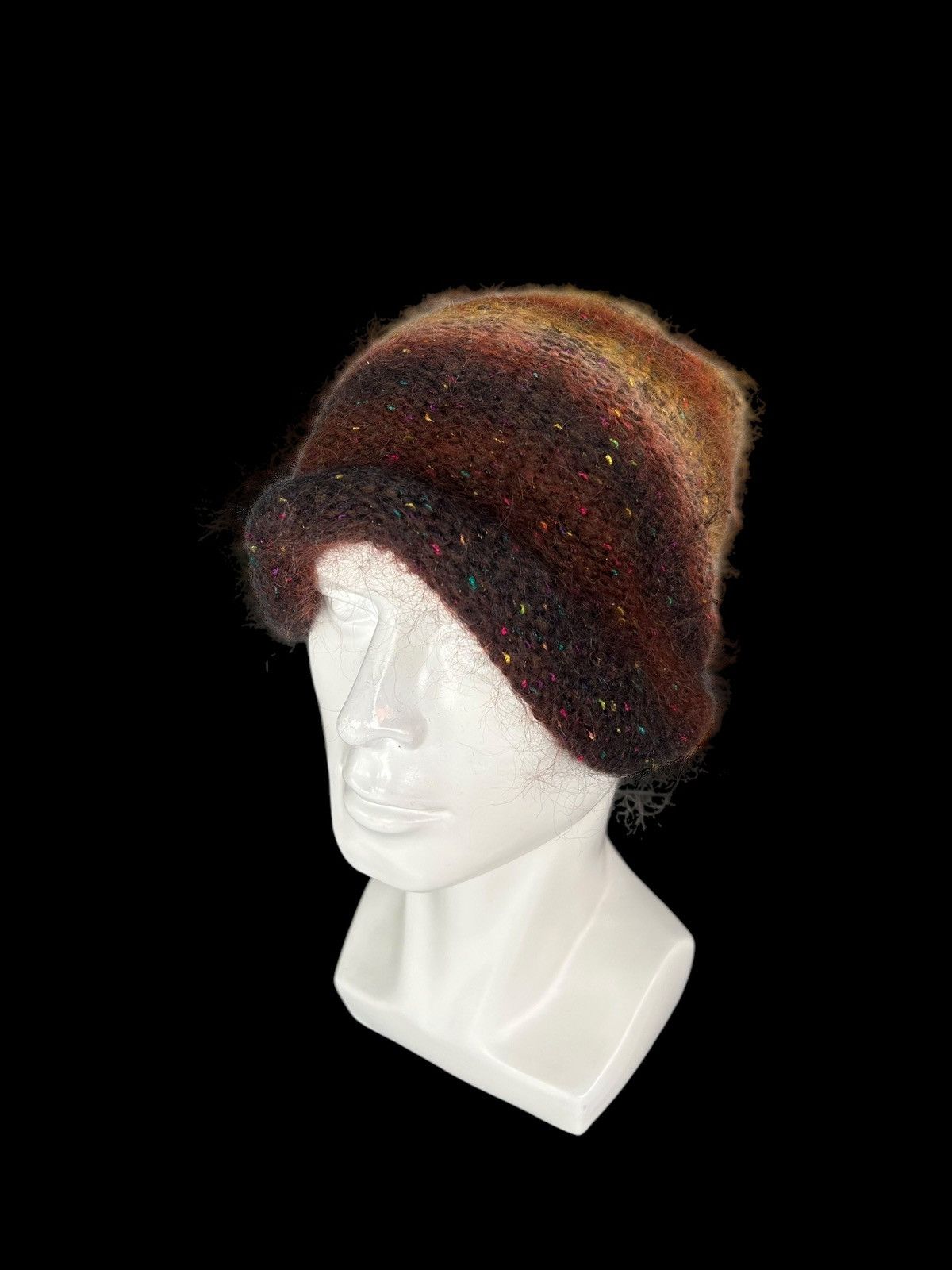 Japanese Brand × Kapital × Vintage Crochet Knitted japanese Hairy Rare Design Hats ☠️☠️ Size ONE SIZE - 5 Thumbnail