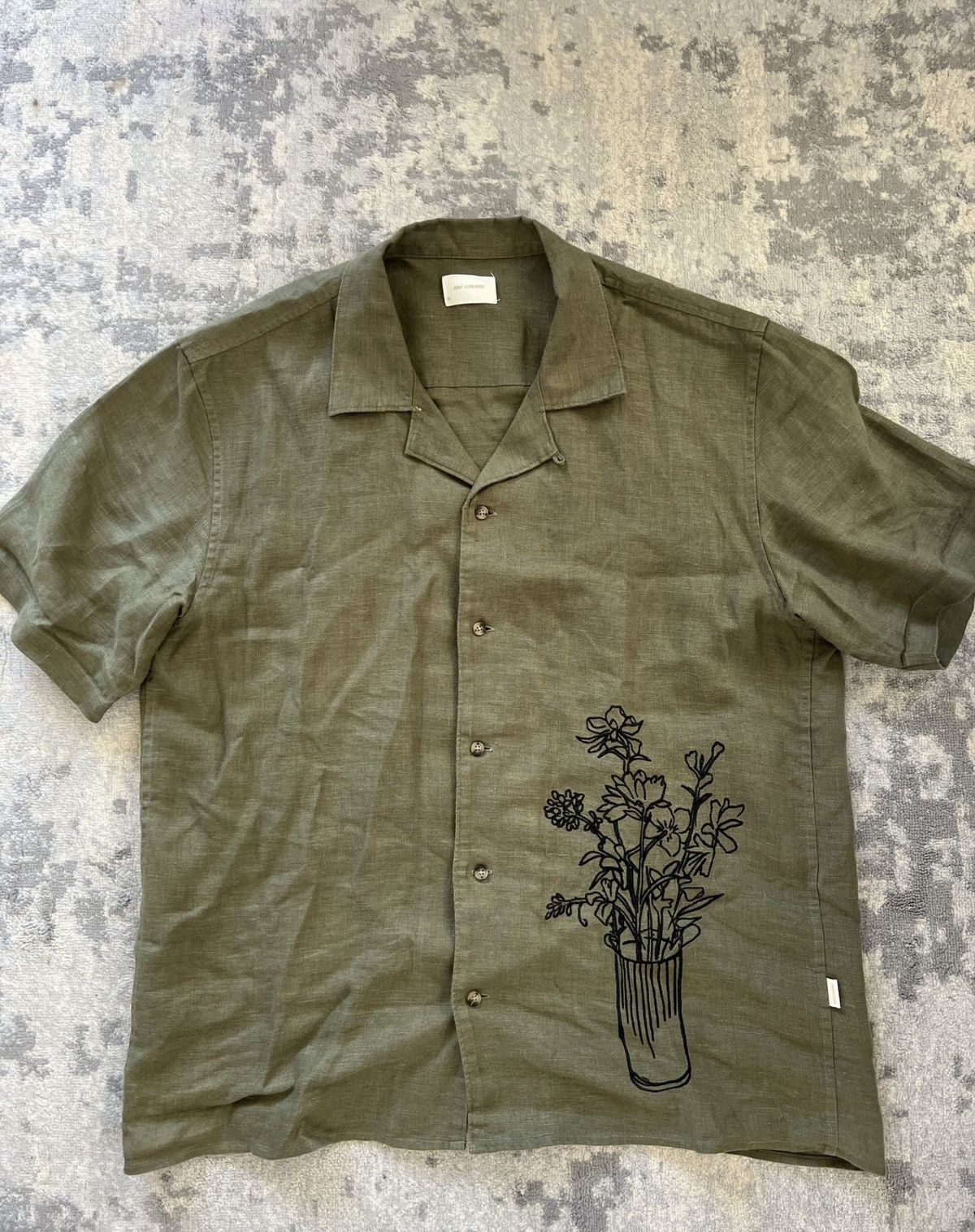 Aime Leon Dore Aime Leon Dore Linen Boquet Button Up shirt - Green/Olive Size US XL / EU 56 / 4 - 3 Thumbnail