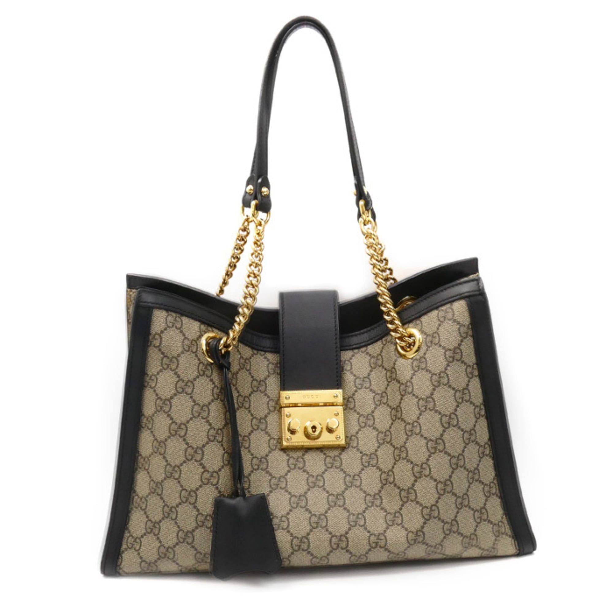 Gucci GUCCI Padlock GG Medium Shoulder Bag in Beige and Black (479197) Size ONE SIZE - 1 Thumbnail