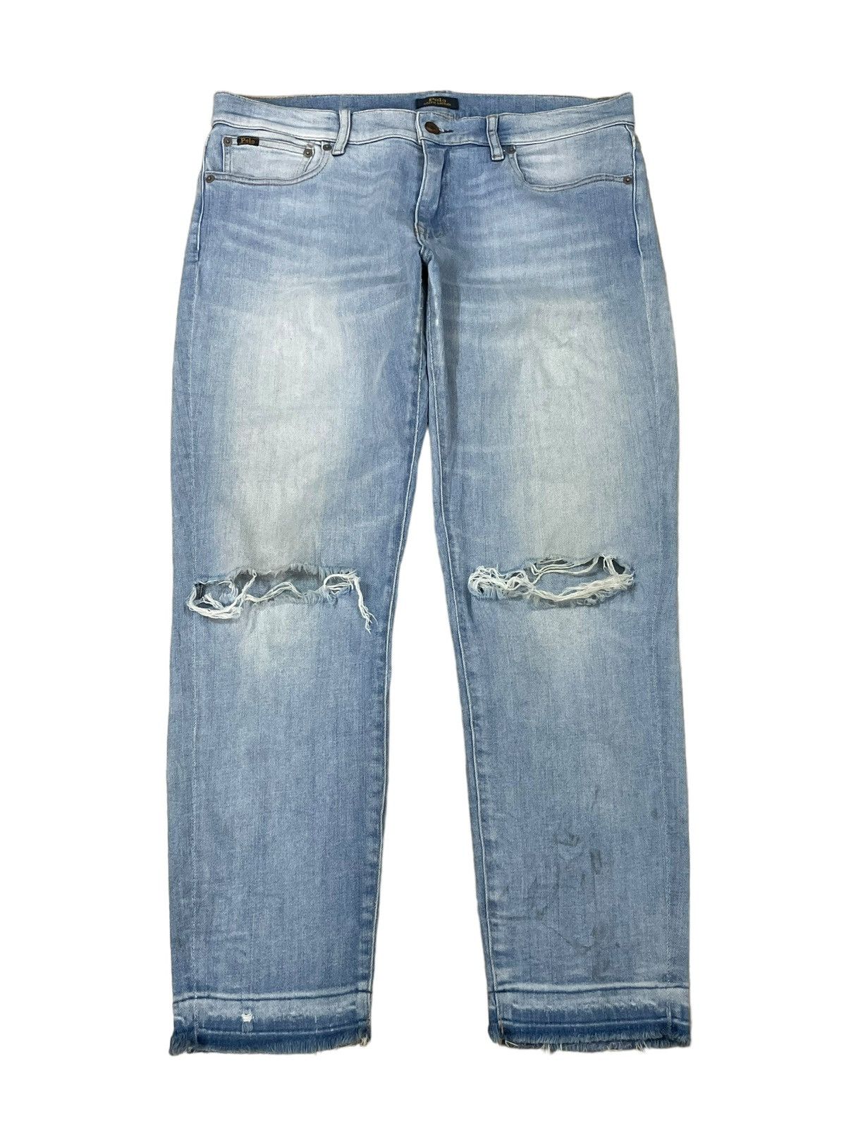 Polo Ralph Lauren Polo Ralph Lauren Unisex Distressed Slim Tapered Jeans Size US 34 / EU 50 - 1 Thumbnail