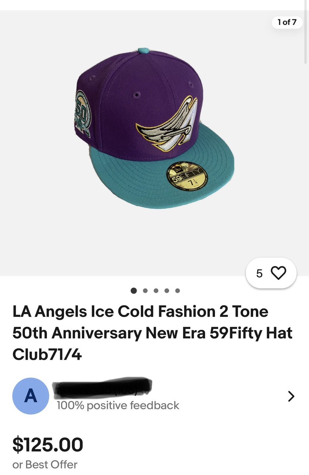 Hat Club × MyFitteds × New Era 7 3/4 LA Angels Ice Cold Fashion 2 Tone 50th Anniversary Size ONE SIZE - 6 Thumbnail