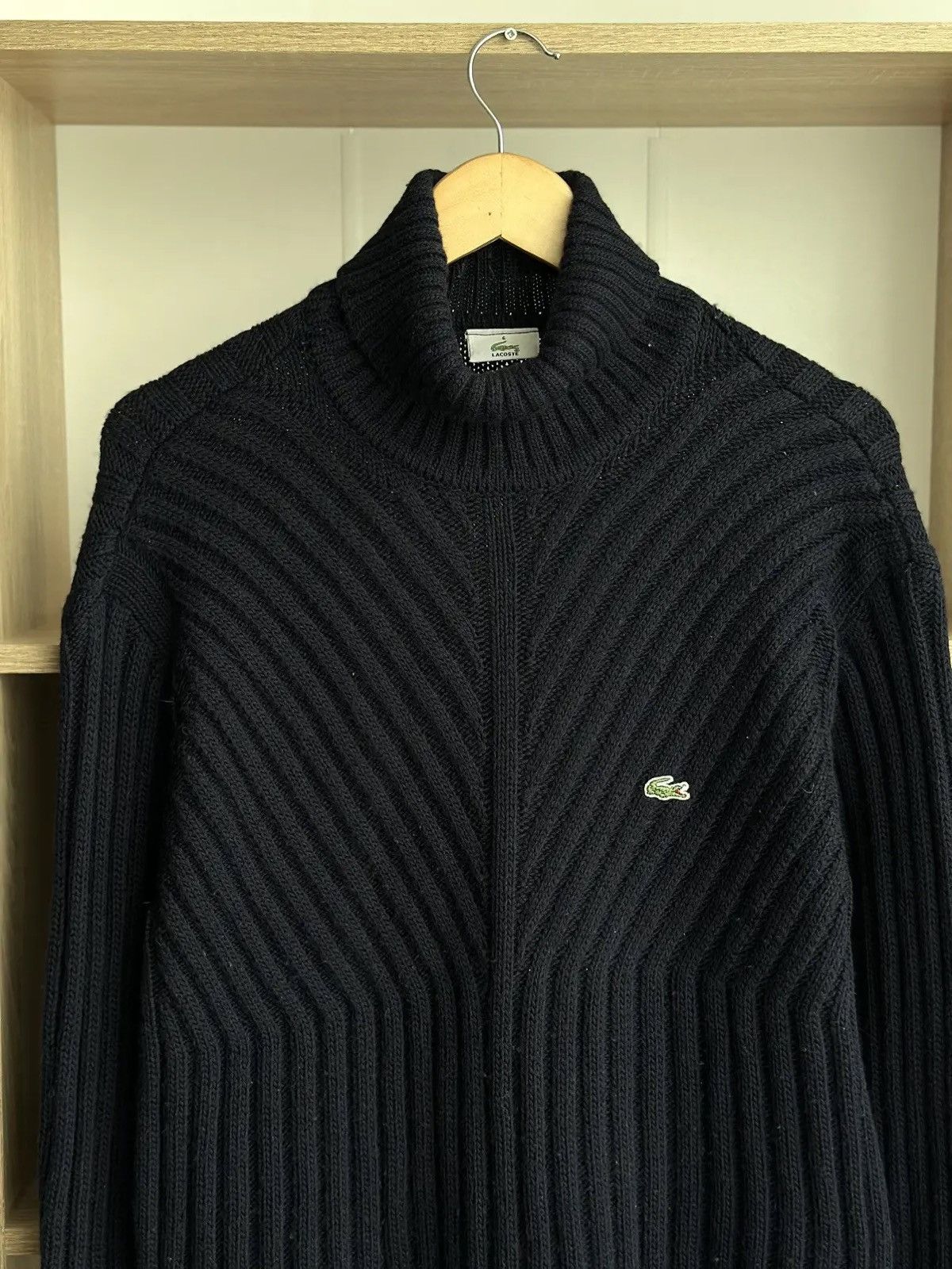 Lacoste × Vintage Vintage Lacoste Turtleneck Knitted Wool Blue Sweater Size US M / EU 48-50 / 2 - 9 Thumbnail