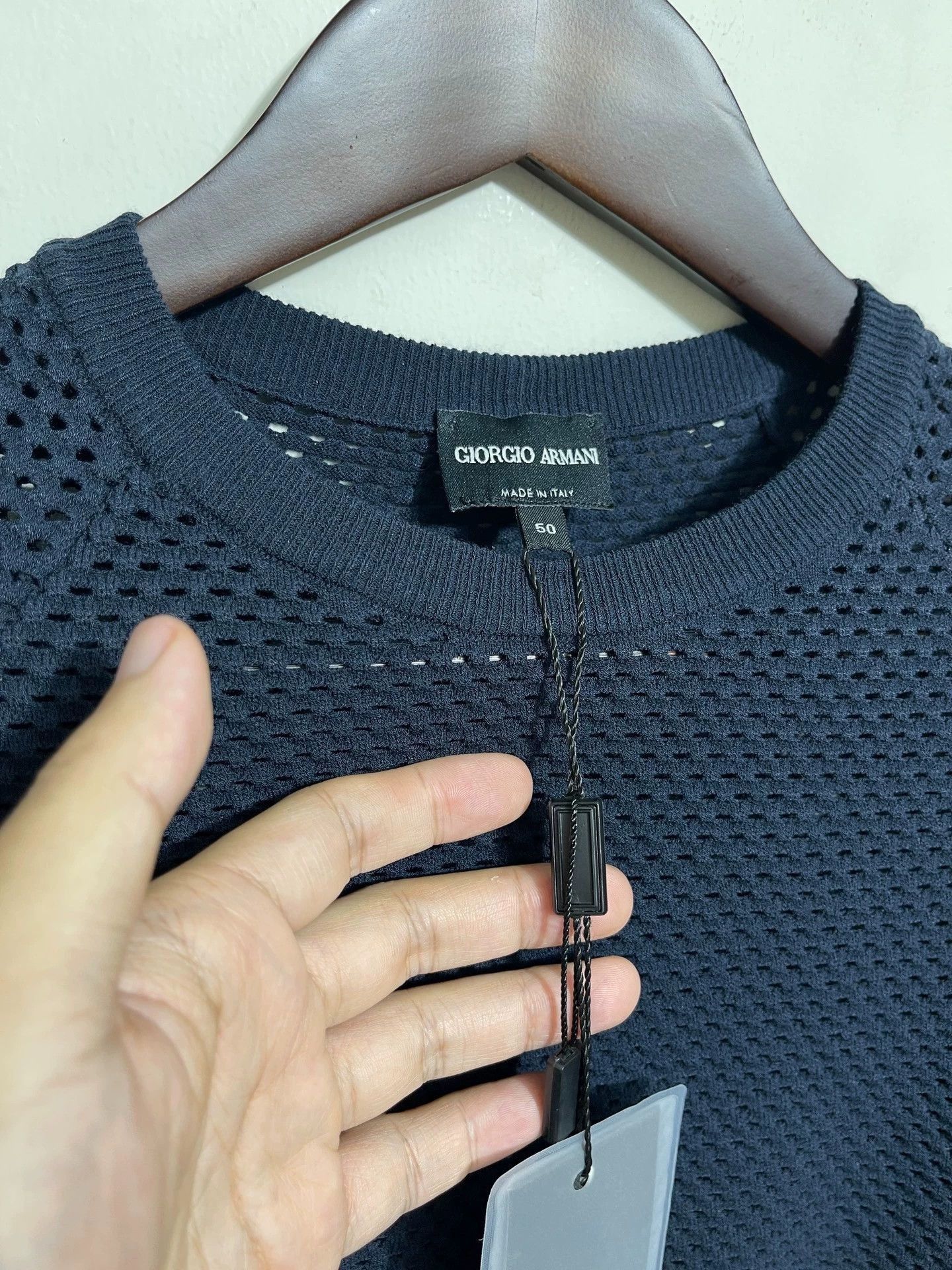 Giorgio Armani Black Mesh Panel Long Sleeve Knit Sweater Size US XXS / EU 40 - 3 Thumbnail