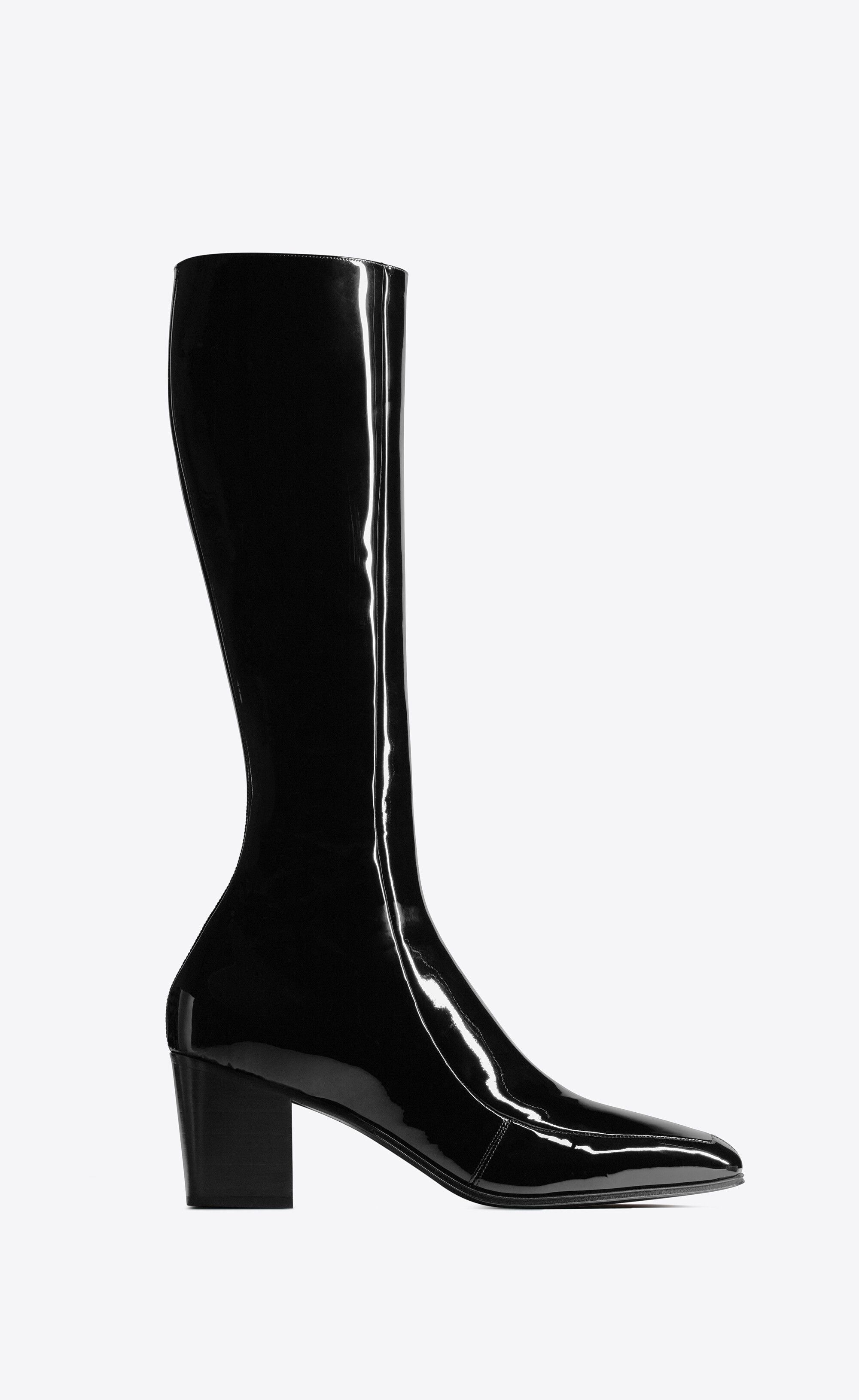 Saint Laurent Paris o1s1wg110724 711038 Otto Zipped Boots Patent Leather Black Size US 10 / EU 43 - 1 Thumbnail