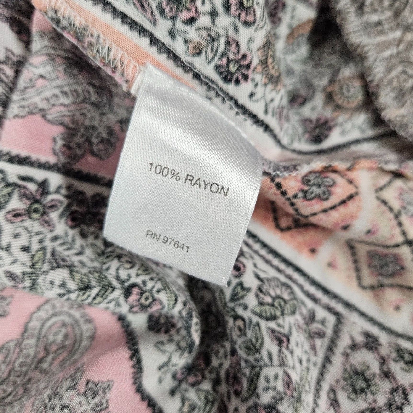 J. Jill J. Jill Womens Blouse Shirt Sleeveless Floral Rayon Pink Orange Paisley Medium M Shirt Womens blush pink floral rayon top Size M / US 6-8 / IT 42-44 - 5 Thumbnail