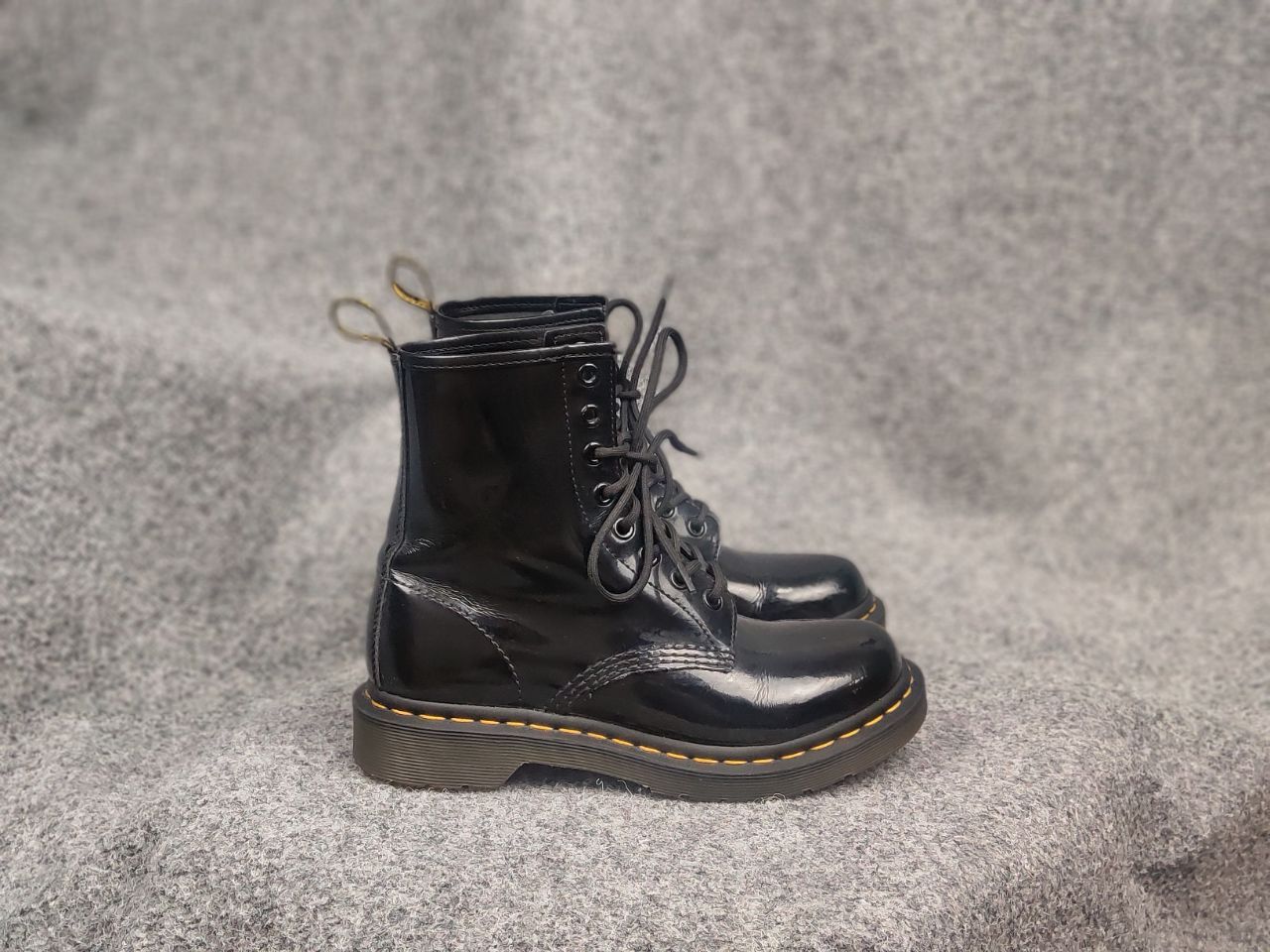 Dr. Martens Dr. Martens 11821 Patent Black Leather Combat lace up Boots Size US 6 / IT 36 - 1 Thumbnail