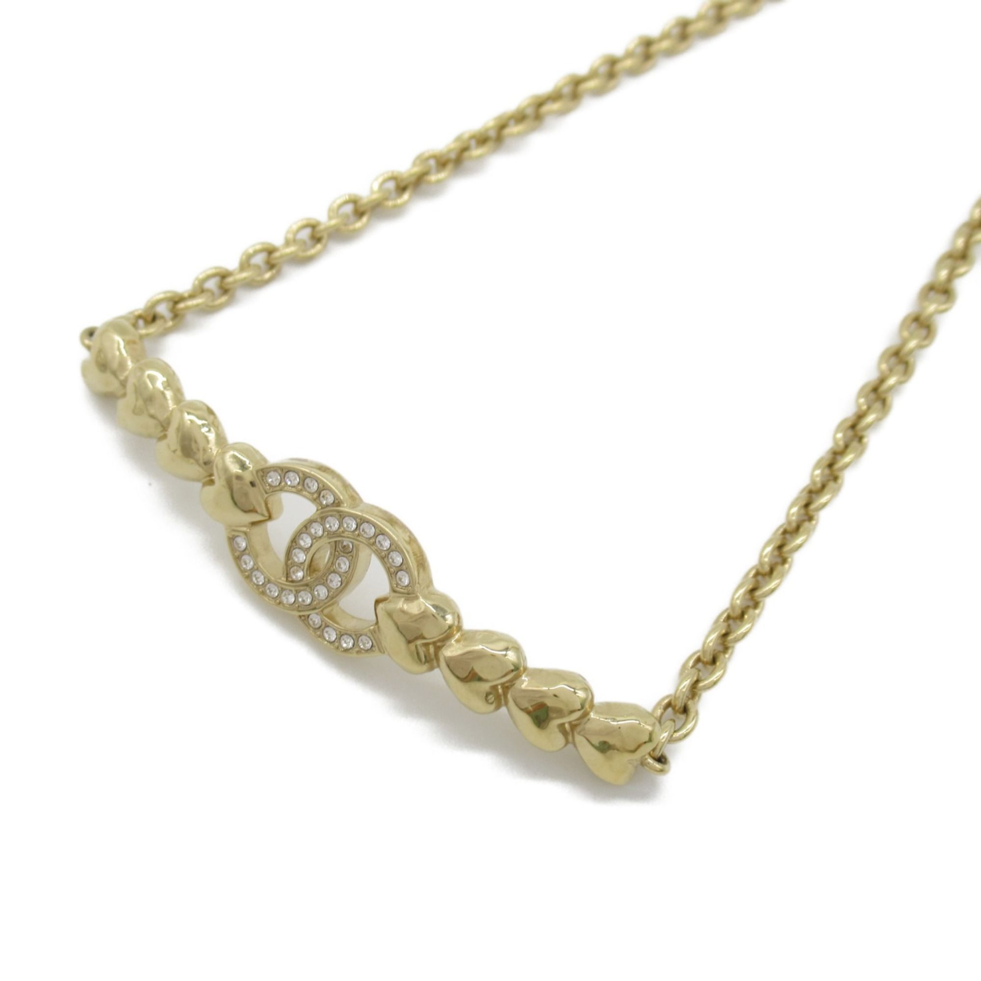 CHANEL Matelasse Cocomark Necklace Fashion Jewelry Gold Plated