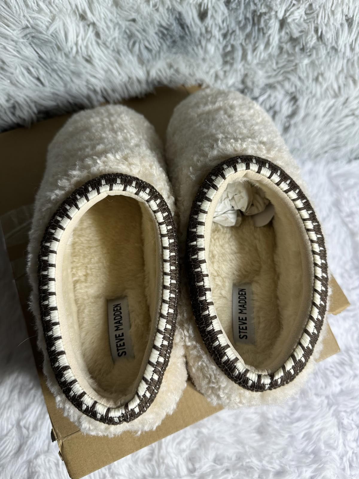 Steve Madden Steve Madden Selena-F Natural Fuzzy Slip-On Shoes Size 10 Size US 10 / EU 43 - 5 Thumbnail