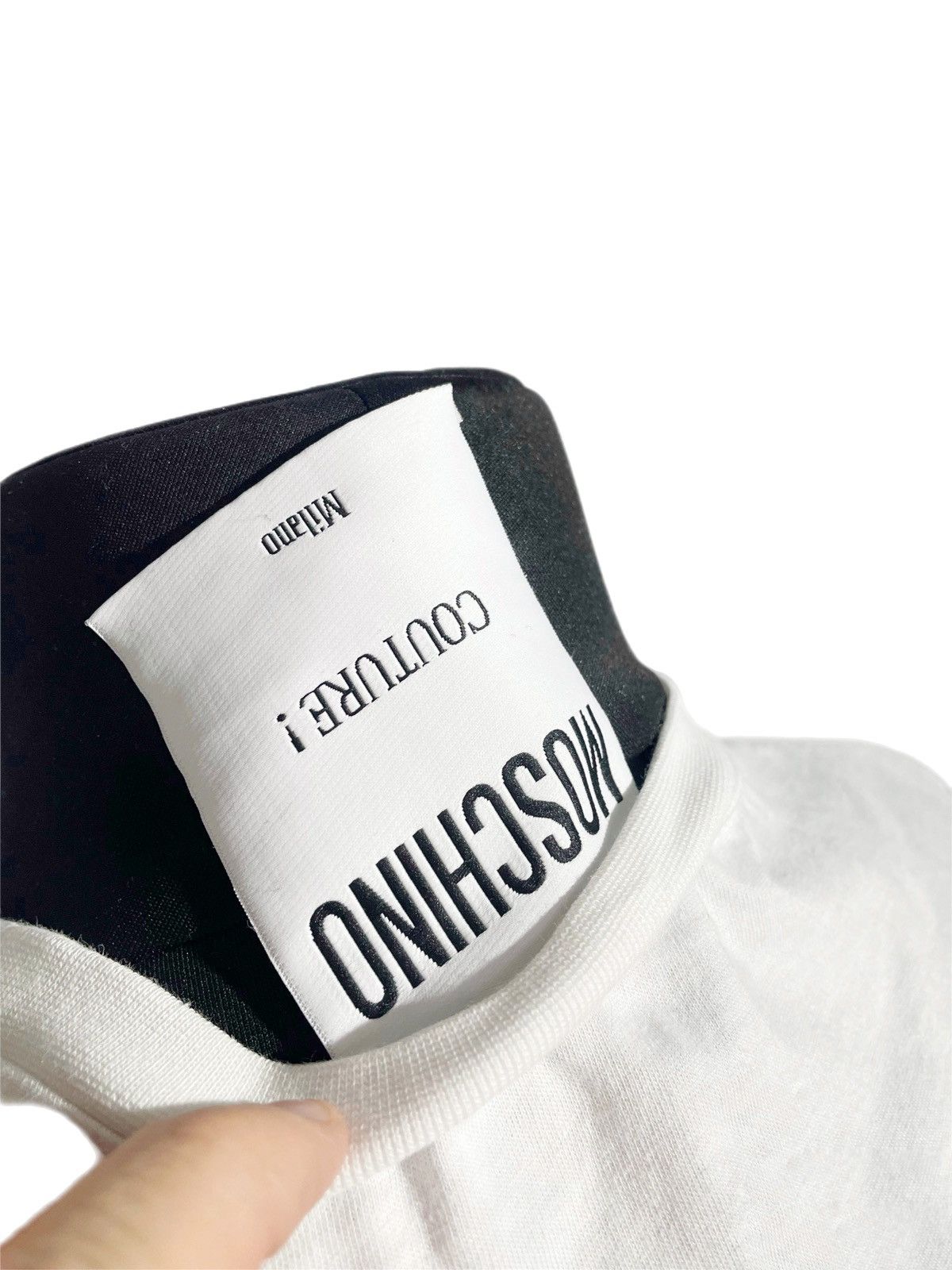 Designer × Moschino Moschino Couture Big Logo Women White T-Shirt Size M Size M / US 6-8 / IT 42-44 - 6 Thumbnail