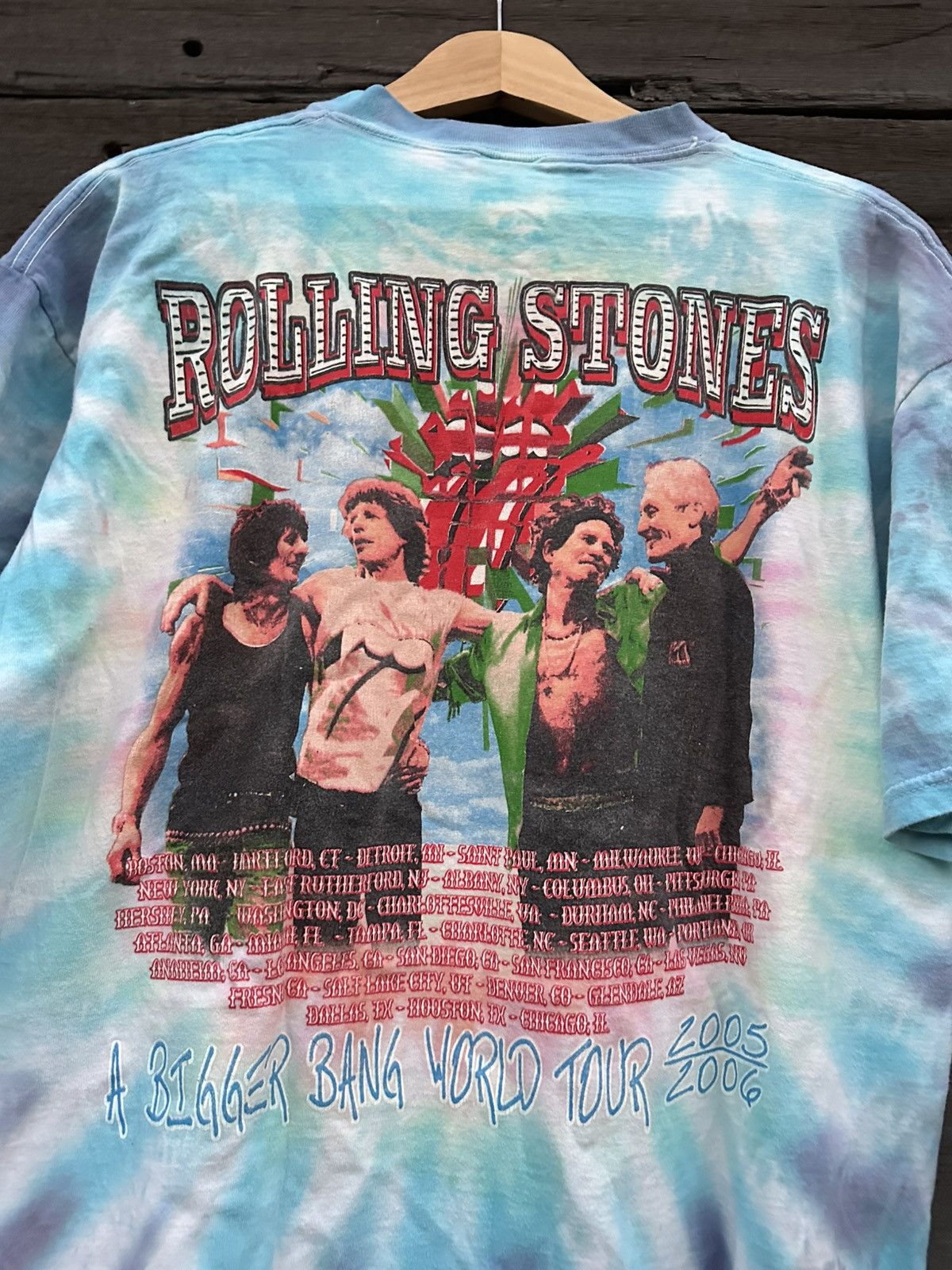 Band Tees Vintage Rolling Stones A Bigger Bang Tye-Dye T-shirt Size US XL / EU 56 / 4 - 6 Thumbnail