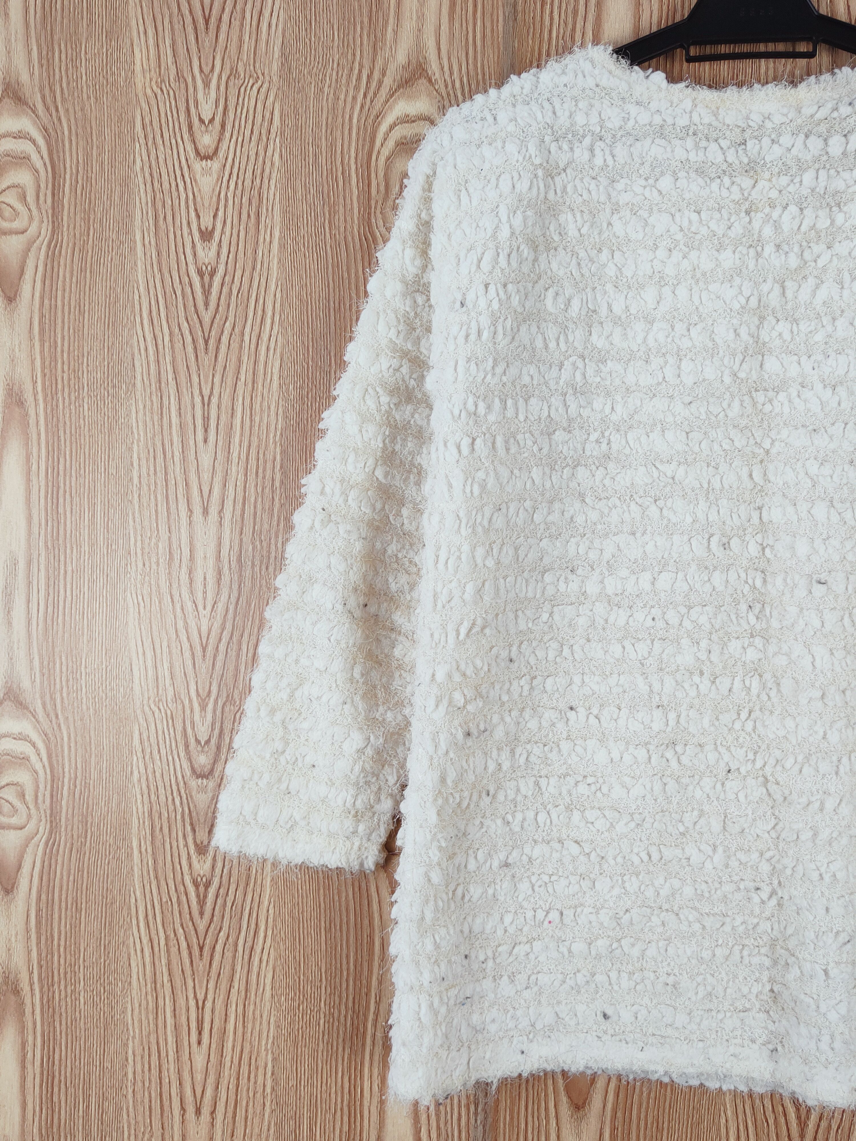 Japanese Brand APPL White Fur Mohair Knitwear #W682 Size M / US 6-8 / IT 42-44 - 8 Thumbnail