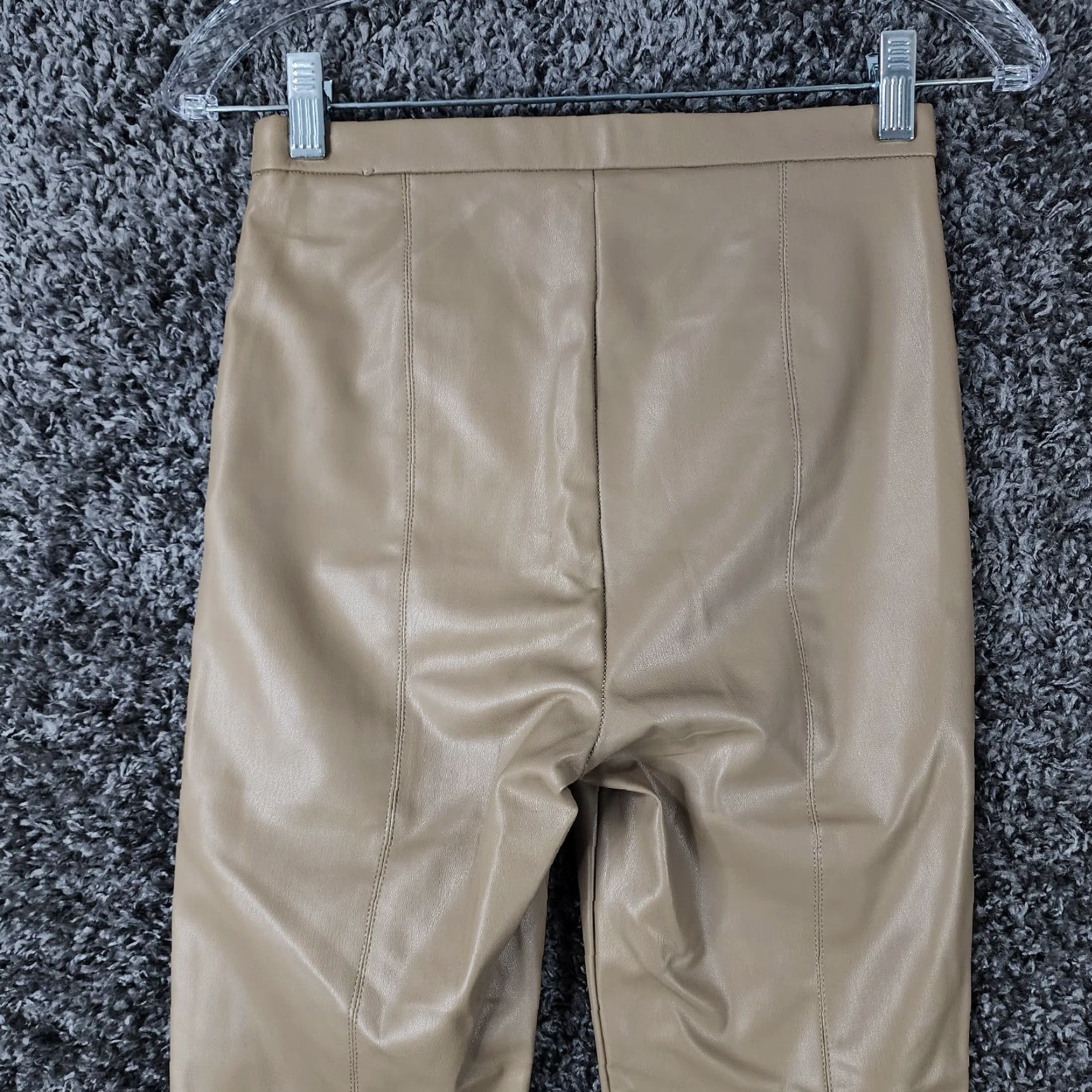 Zara Zara Pants Womens Brown Skinny 100% Polyester Side Zip Stretch Size S Size 28" / US 6 / IT 42 - 7 Thumbnail