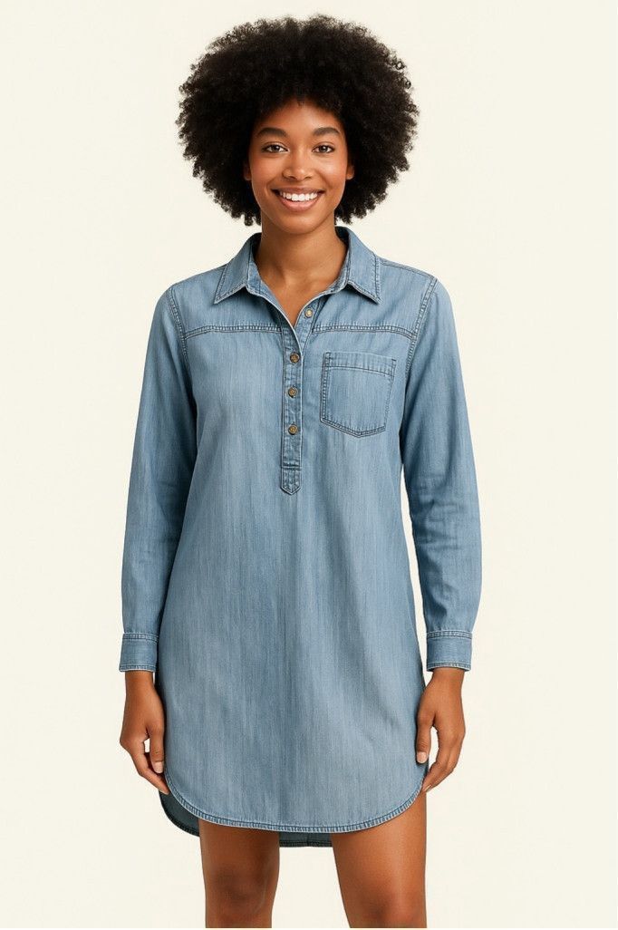 Gap GAP Denim Shirt Dress –L – Button Front Pocket – 100% Cotton Size L / US 10 / IT 46 - 1 Thumbnail