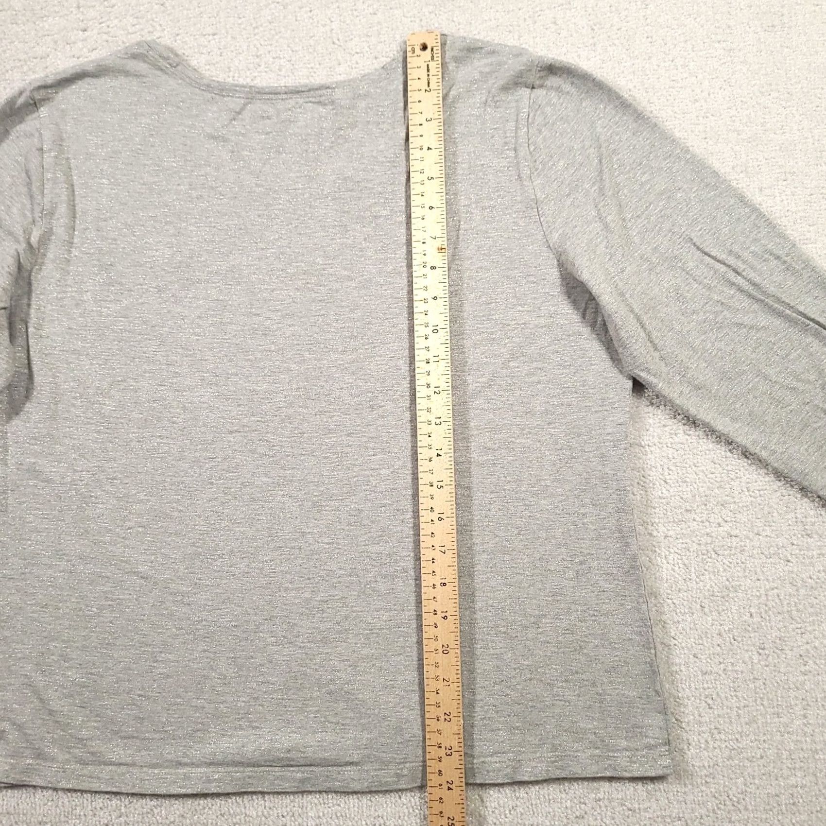 Vintage Chico's Zenergy Shirt Womens 3 XL Gray 3/4 Sleeve Shimmer Round Neck Size XL / US 12-14 / IT 48-50 - 5 Thumbnail
