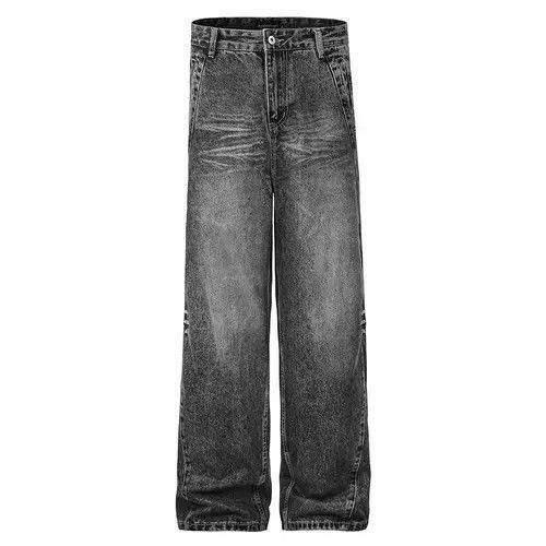 Japanese Brand × Jean Men's high street loose straight washed rivet jeans Size US 32 / EU 48 - 1 Thumbnail