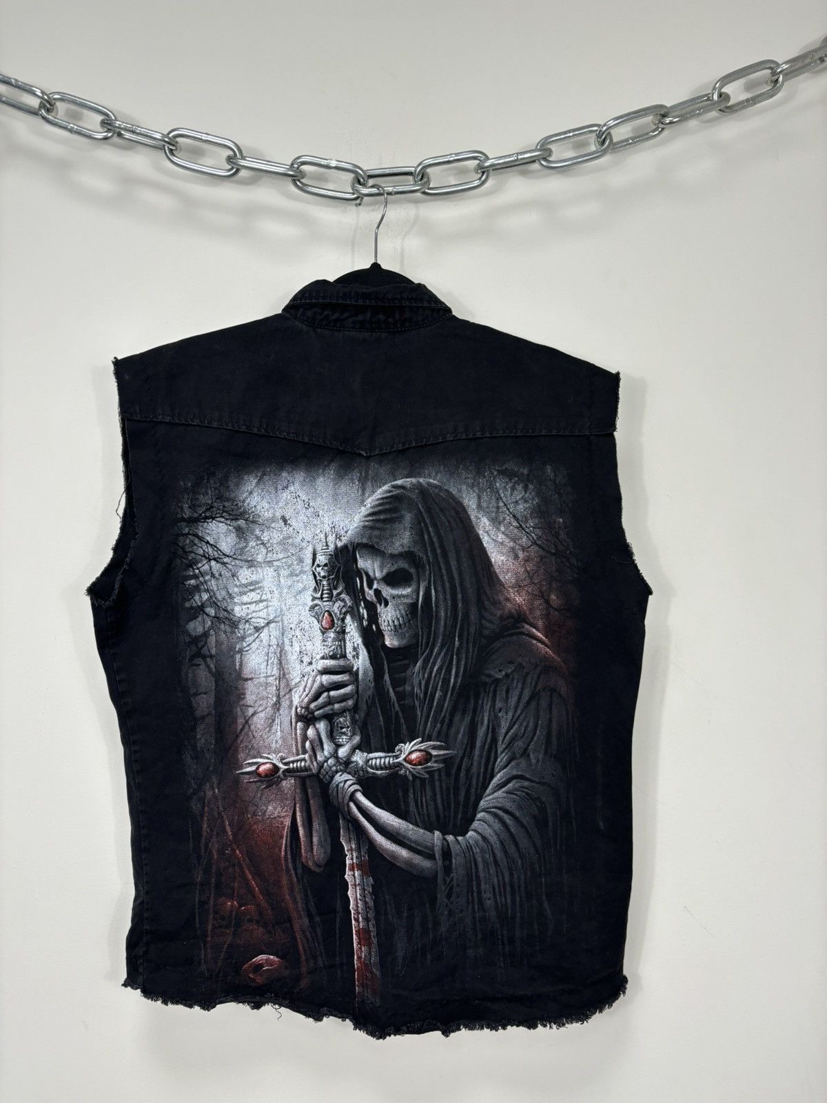 Vintage Vintage Spiral Skulls Skeleton Logo Black Vest Jacket Size US M / EU 48-50 / 2 - 11 Thumbnail