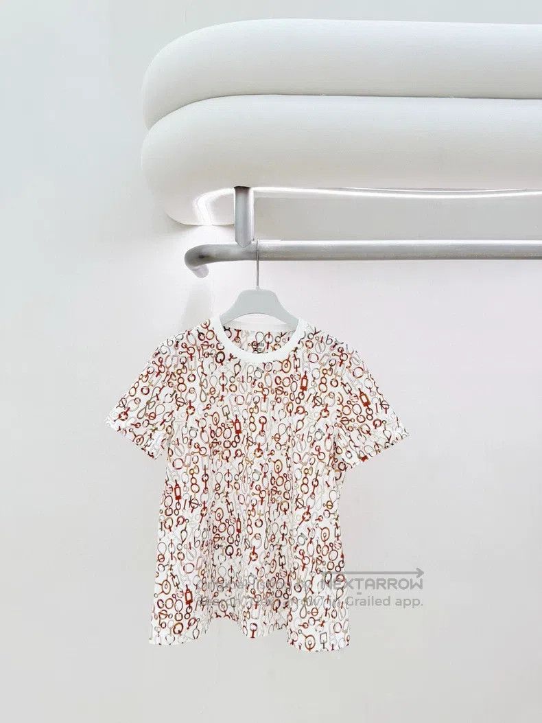 Hermes Hermes White Print T-Shirt Size XS / US 0-2 / IT 36-38 - 1 Thumbnail