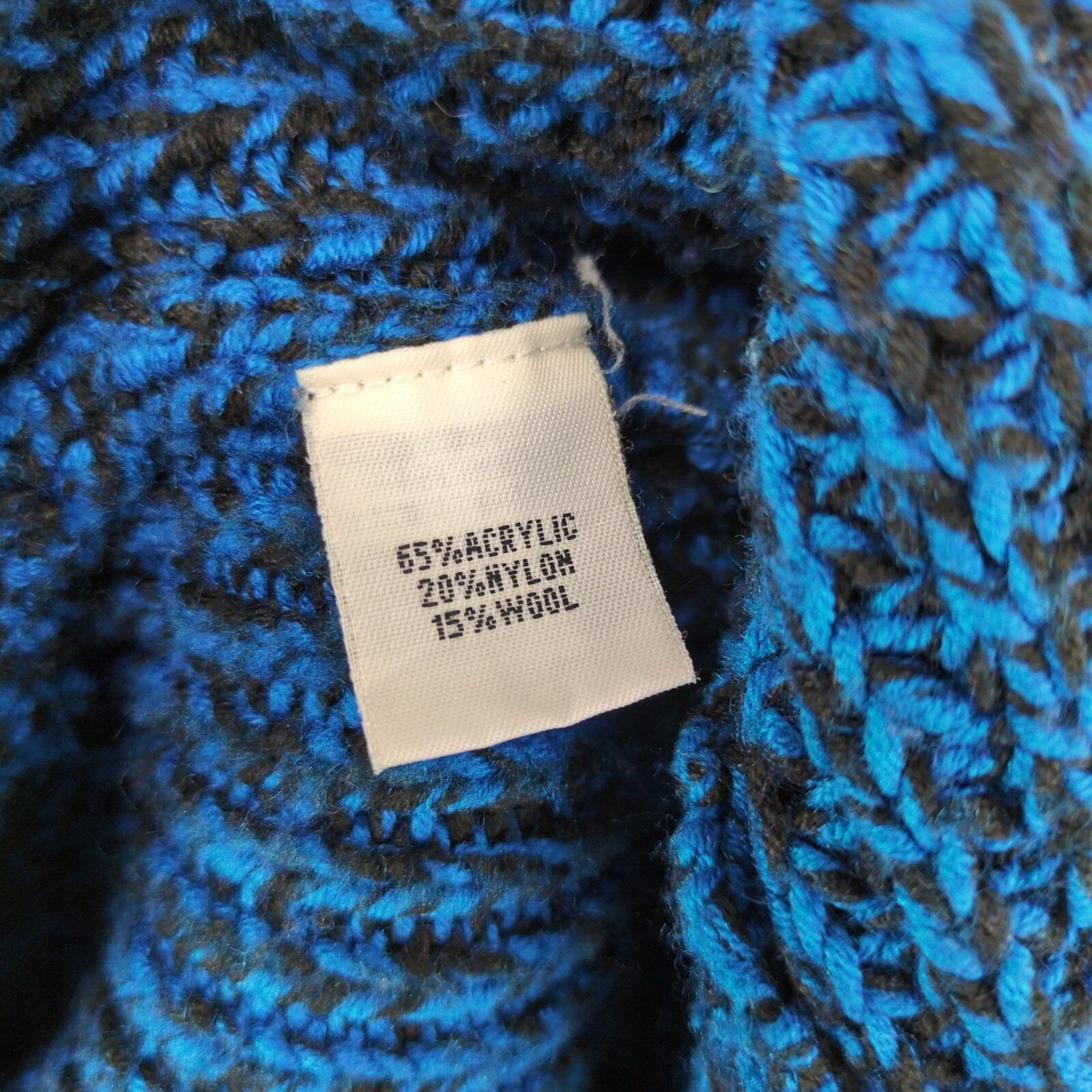 Kenneth Cole Kenneth Cole NY Womens M Wool-Blend Blue Black Knit Cardigan Size M / US 6-8 / IT 42-44 - 5 Thumbnail