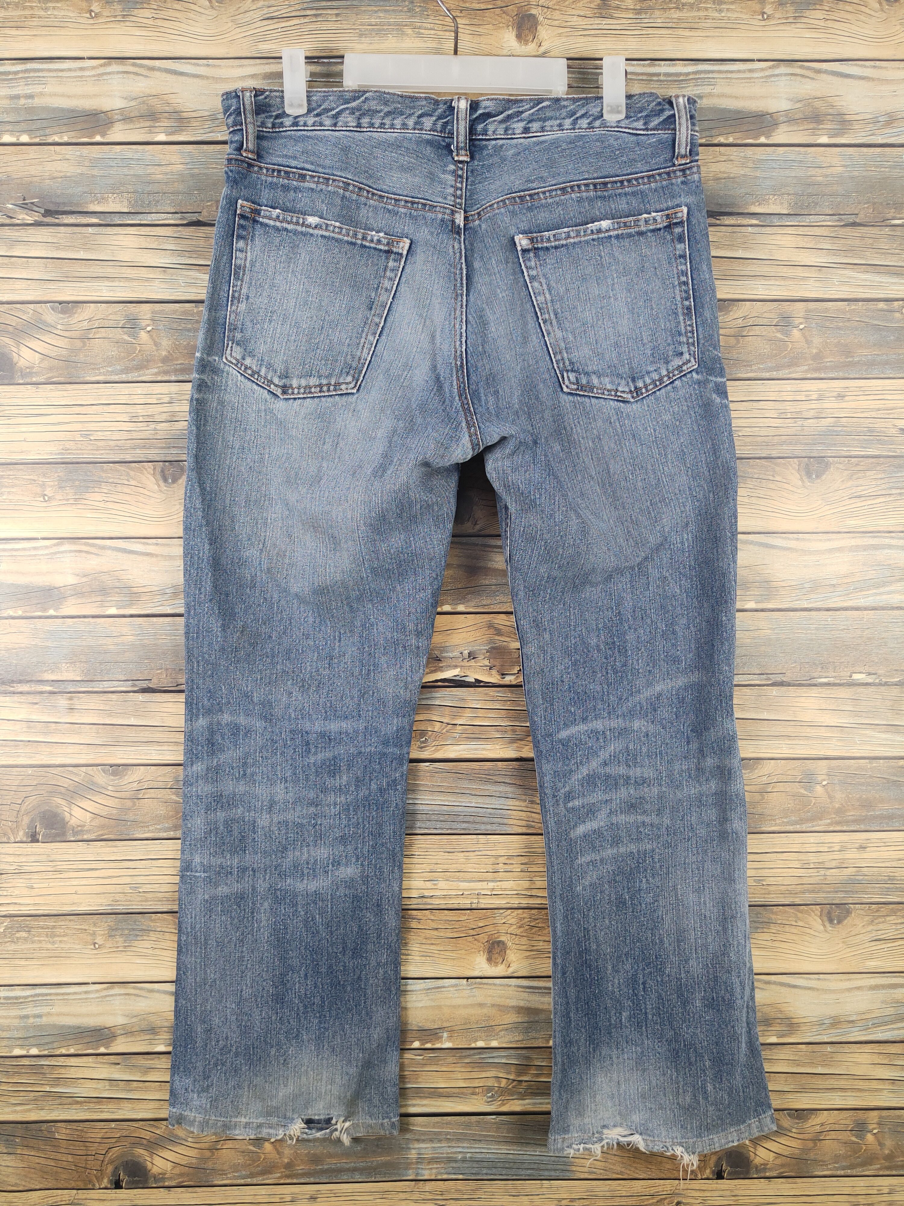 Japanese Brand Famock Blue Distressed Ripped denim Jeans #W1727 Size US 33 - 7 Thumbnail