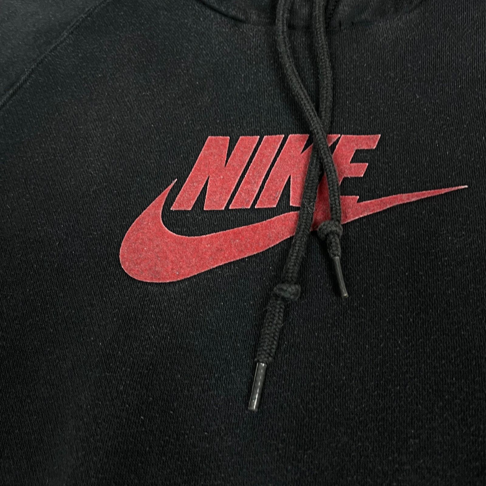 Nike × Vintage Nike Black Swoosh Logo Long Sleeve Pullover Hoodie Large Size L / US 10 / IT 46 - 3 Thumbnail
