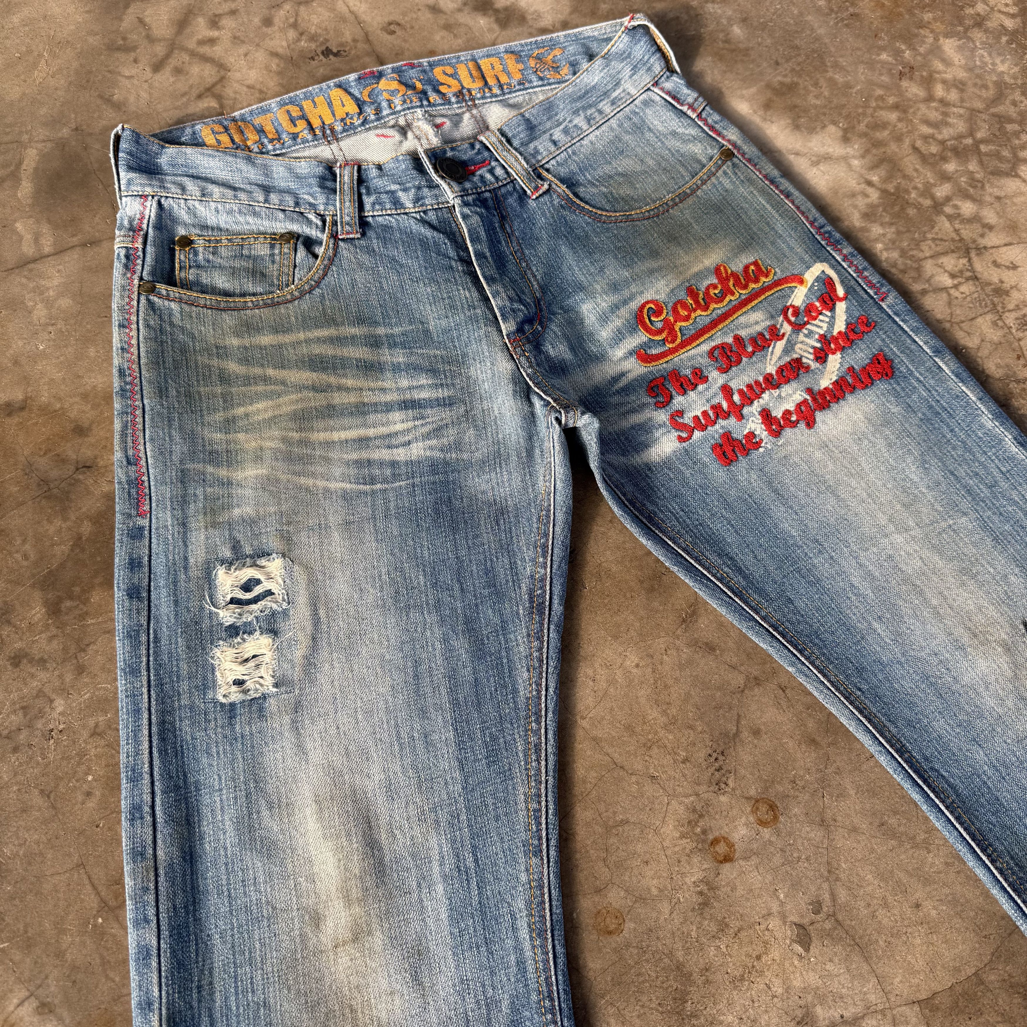 Gotcha Vintage Gotcha Faded Denim Jean Pants Size US 32 / EU 48 - 4 Thumbnail