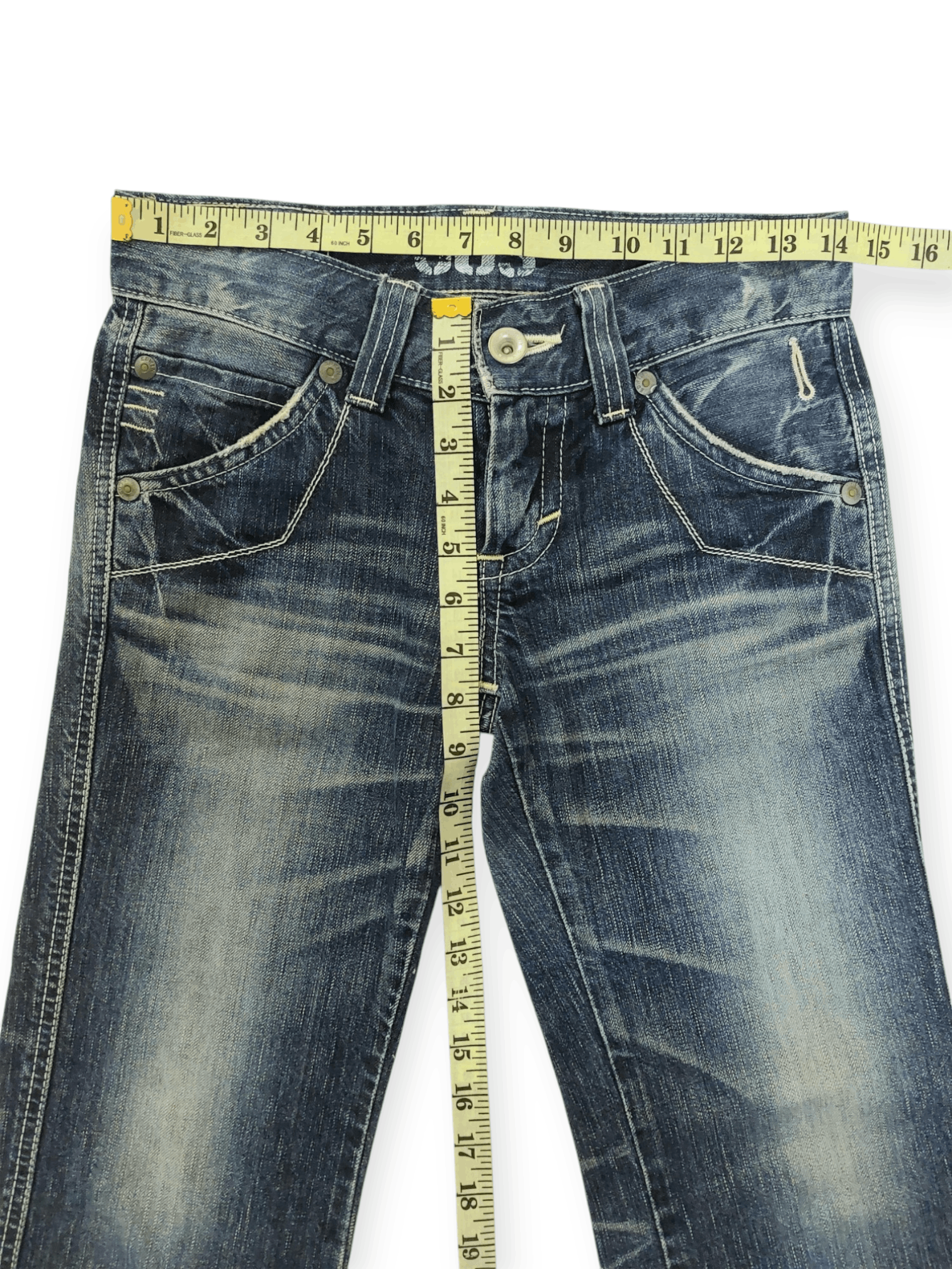 Edwin × Japanese Brand Flare Edwin 503 Blue Trip Buckle Back Denim Size 28" / US 6 / IT 42 - 22 Thumbnail