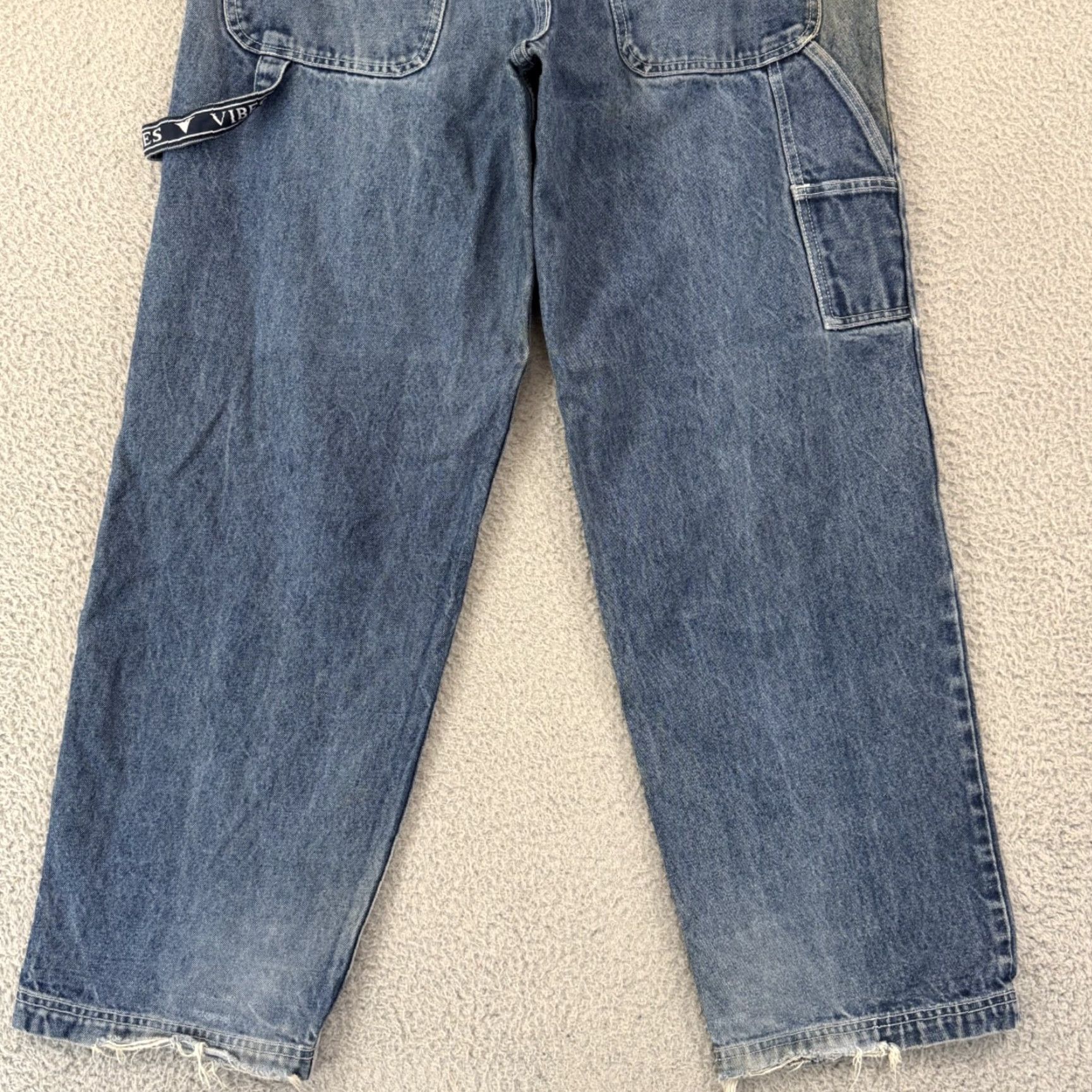 VIBE VINTAGE Vibes Jeans Mens 34x34 Carpenter Grunge Wide-Leg Baggy Loose Skate Y2K Size US 34 / EU 50 - 7 Thumbnail