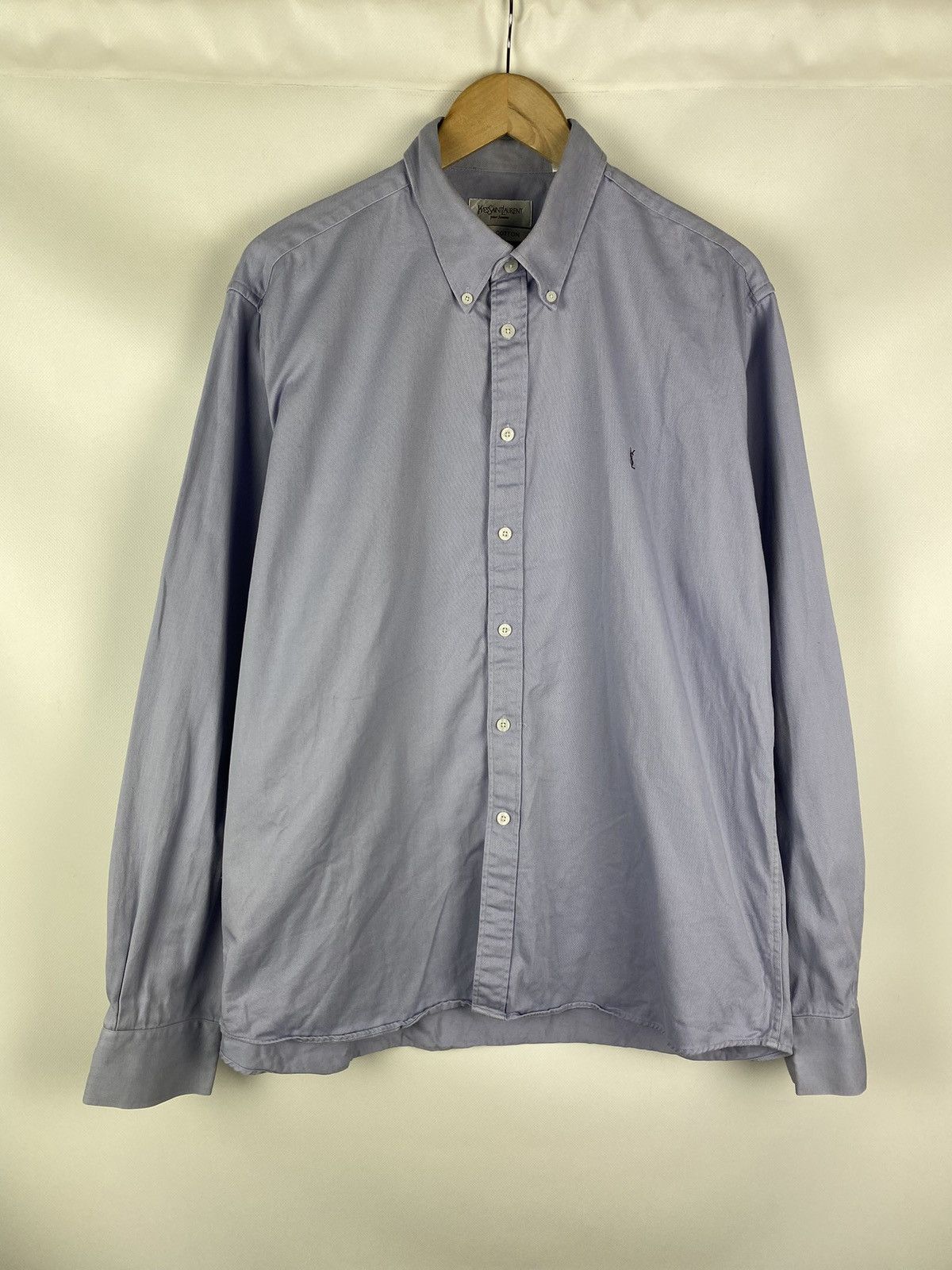 Vintage × Yves Saint Laurent Yves Saint Laurent YSL vintage heavy cotton button up shirt Size US XL / EU 56 / 4 - 1 Thumbnail