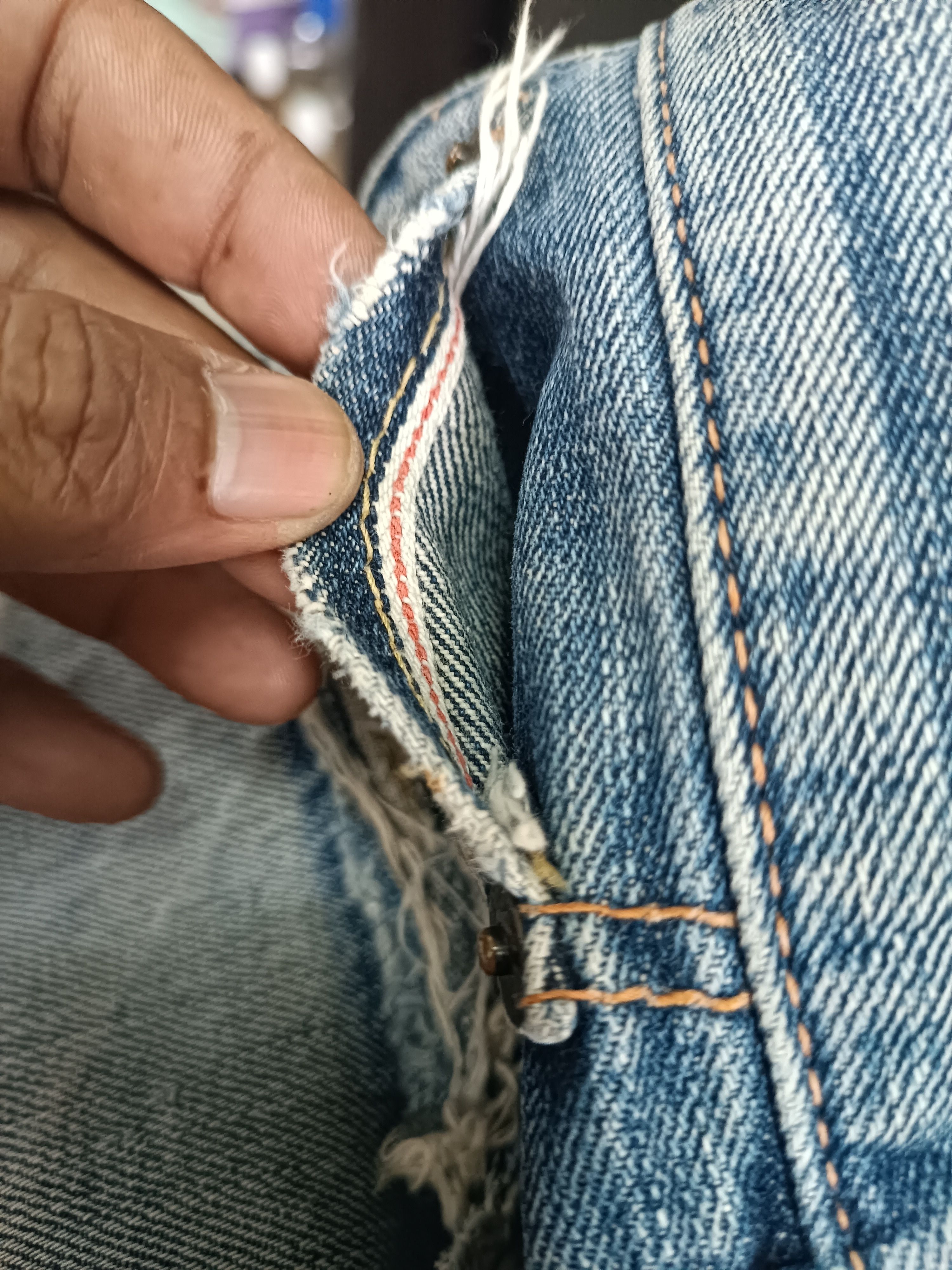 Edwin × Vintage EDWIN VINTAGE ORANGE TAB DISTRESSED SELVEDGE DENIM E197 Size US 32 / EU 48 - 24 Thumbnail