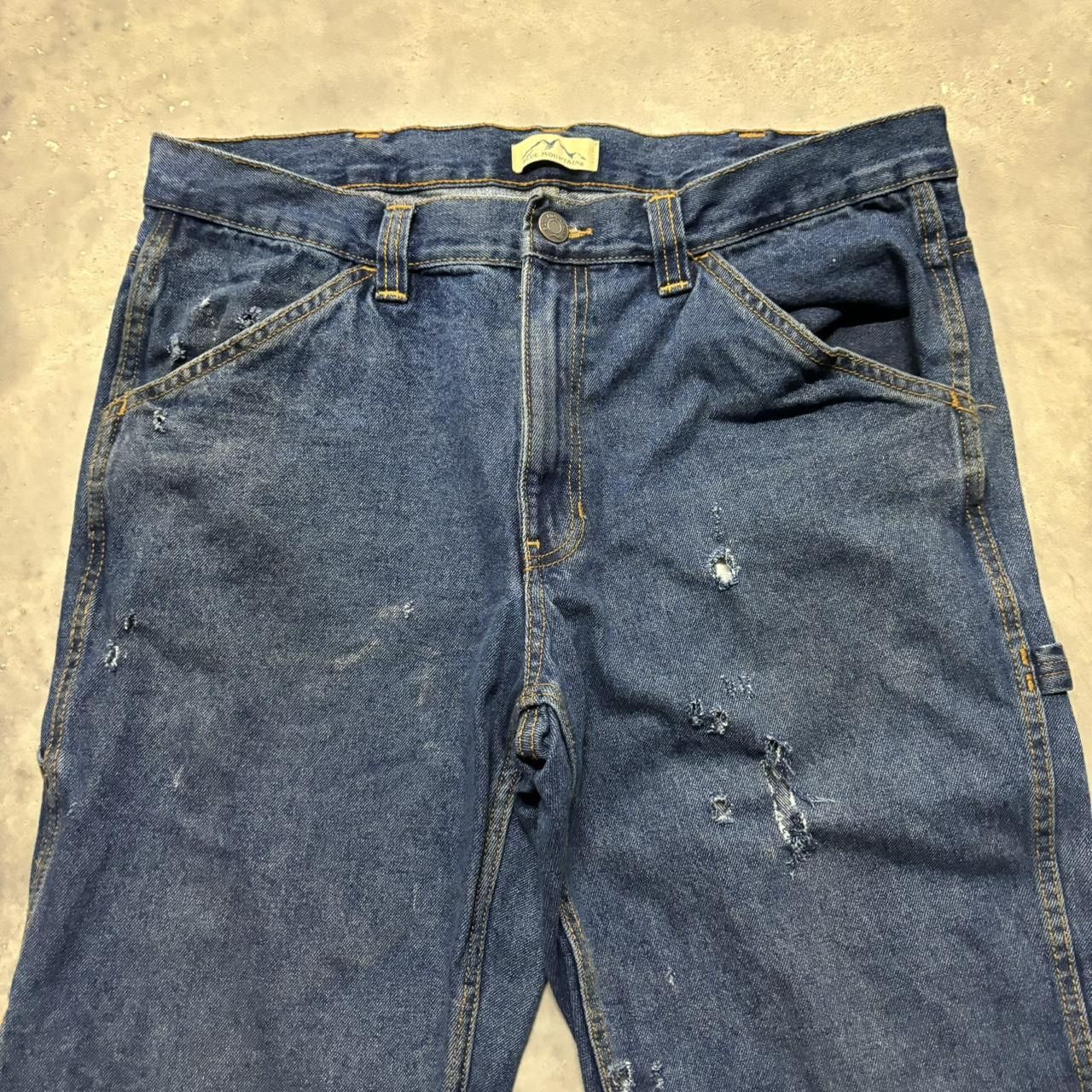 Japanese Brand × Vintage Crazy Vintage Y2K/2000s Baggy Dark Wash Carpenter Skater Denim Jeans! Size US 36 / EU 52 - 5 Thumbnail