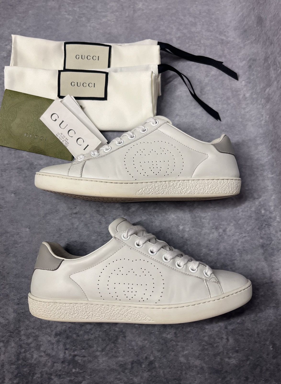 Gucci Cappuccino Fabric And Suede Sneakers | Grailed