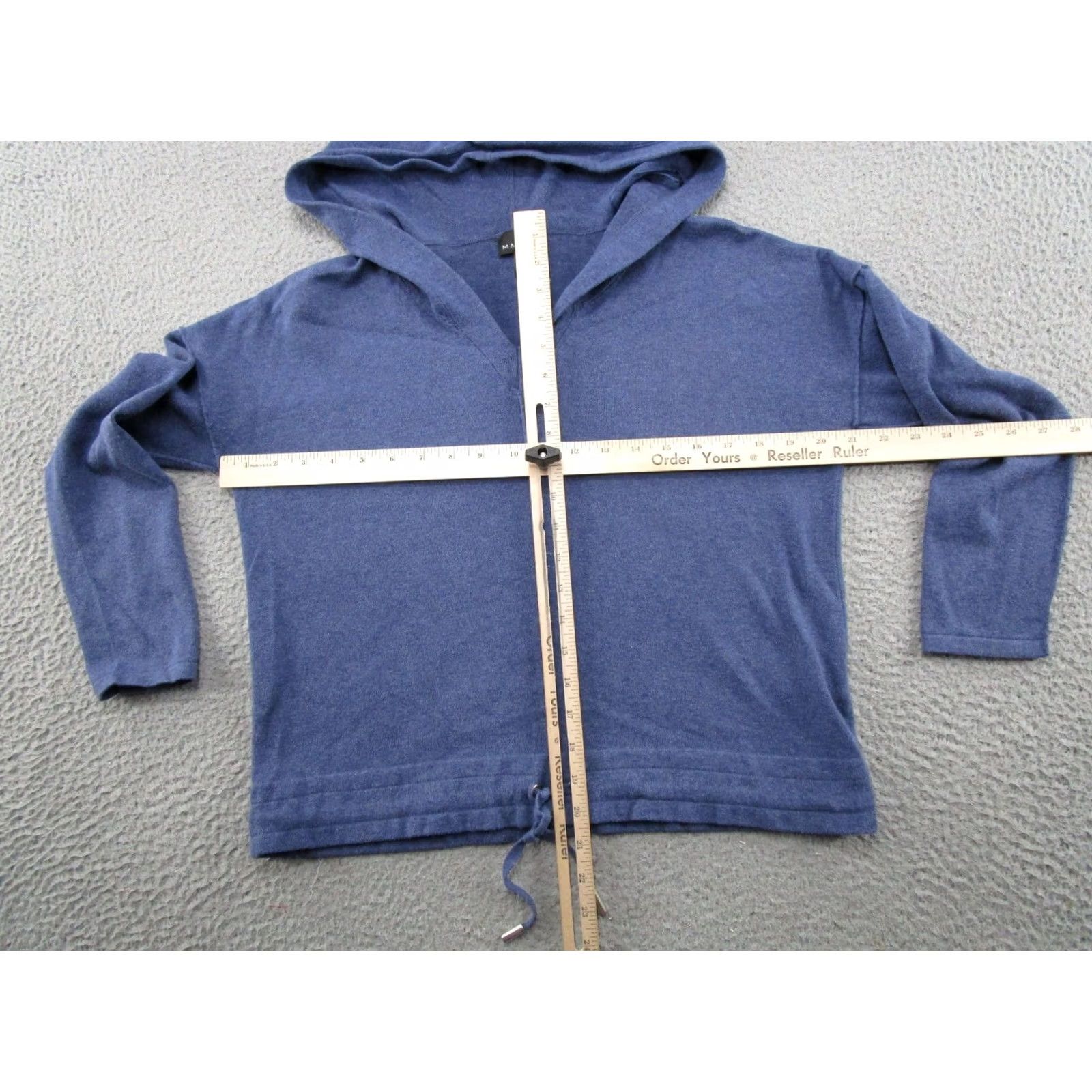 Vintage Marble Blue Knit Pullover V Neck Sweater Hoodie Womens Size S Golf Cotton Size S / US 4 / IT 40 - 4 Thumbnail
