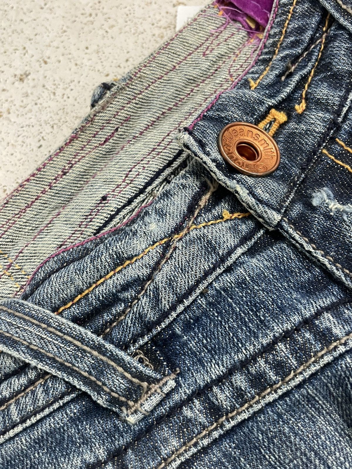 PPFM + Tough Jeansmith Light Mud Heavy Stiching Rare Design Size US 26 / EU 42 - 12 Thumbnail