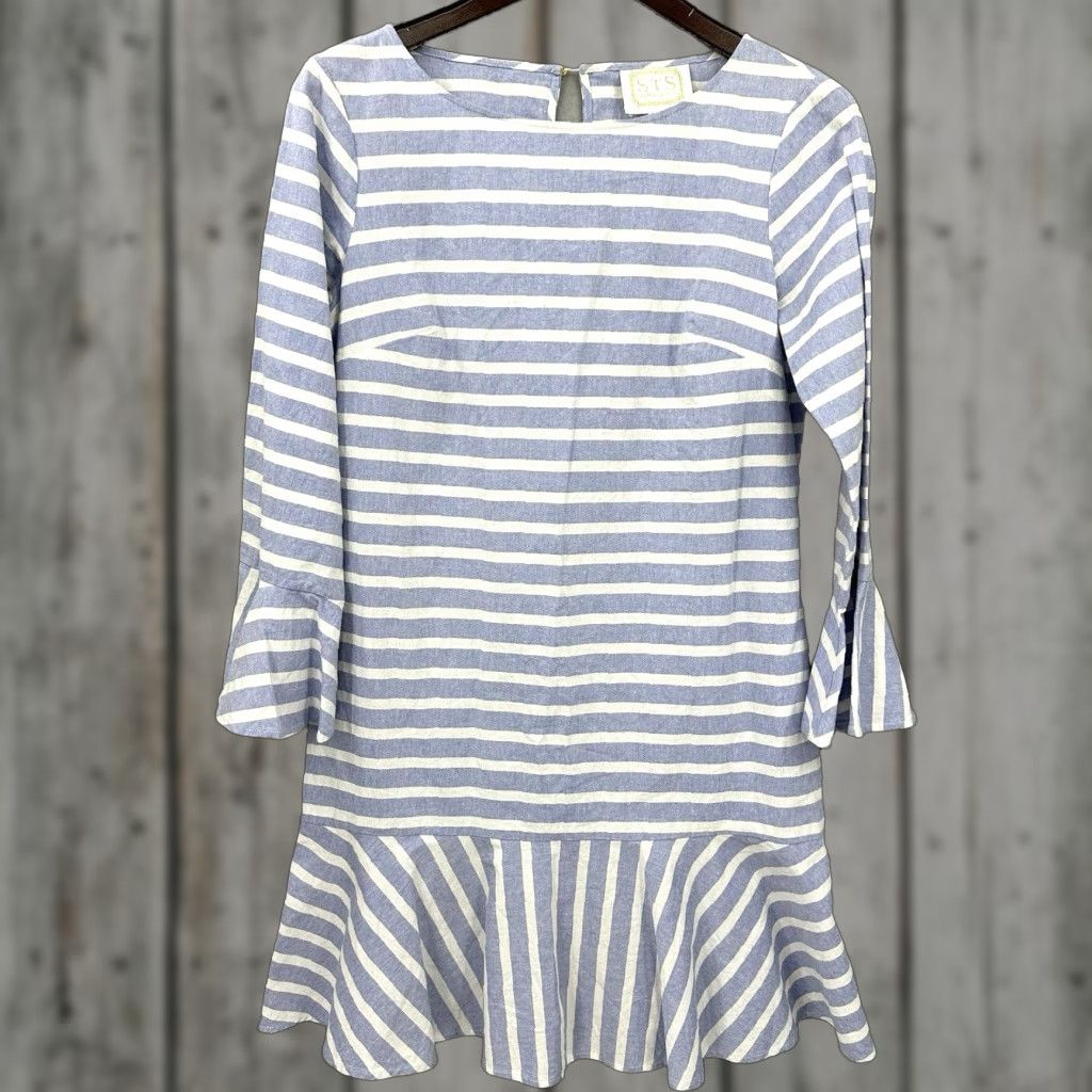 Bell Sail to Sable Dress Womens S Bell Sleeve Stripe Cruise Quiet Luxury Capsule Size S / US 4 / IT 40 - 1 Thumbnail