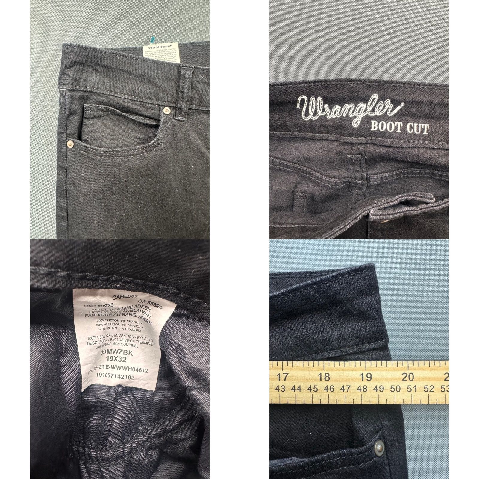Wrangler Wrangler Jeans Bootcut Womens 5-Pocket Denim Black Deep Dyed Premium Vintage No NWT 32x19 32x32 Womens Mens? Size 40" / US 18 - 8 Thumbnail