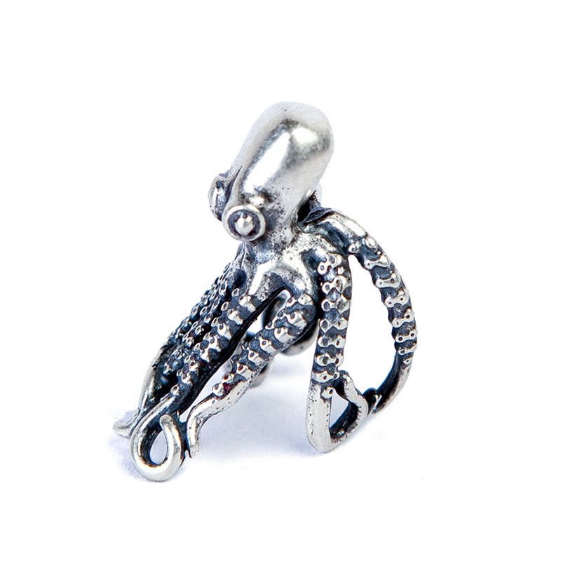 Jewelry Sea monster octopus Rare Earrings One Pairs Chrome Jewelry Size ONE SIZE - 5 Thumbnail
