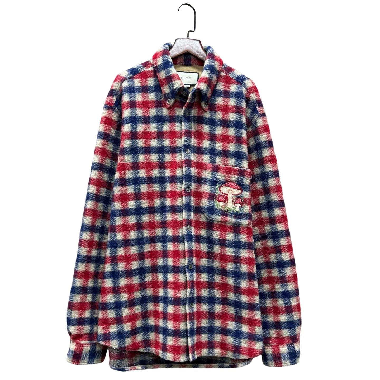 Gucci Gucci Mushroom Embroidery Plaid Shirt Jacket Size S Size US S / EU 44-46 / 1 - 1 Thumbnail