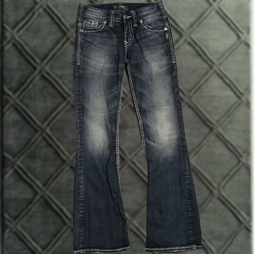 Vintage Silver Jeans Suki Surplus Bootcut Jeans Women W26 L32 Dark Wash Size 26" / US 2 / IT 38 - 1 Thumbnail