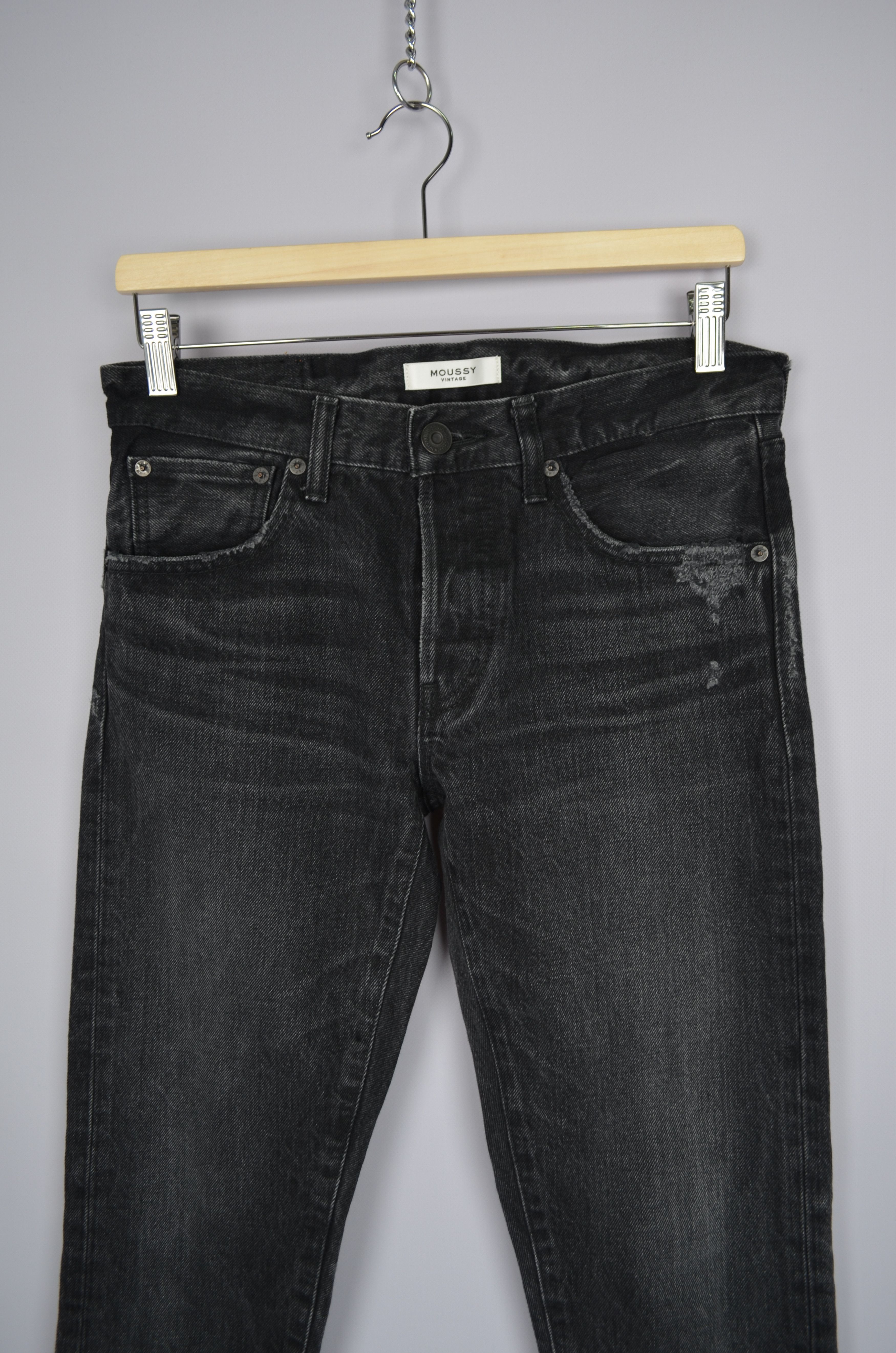 Designer × MOUSSY MOUSSY VINTAGE Staley Tapered Ankle Jeans Black Size 26 $350 Size 26" / US 2 / IT 38 - 4 Thumbnail