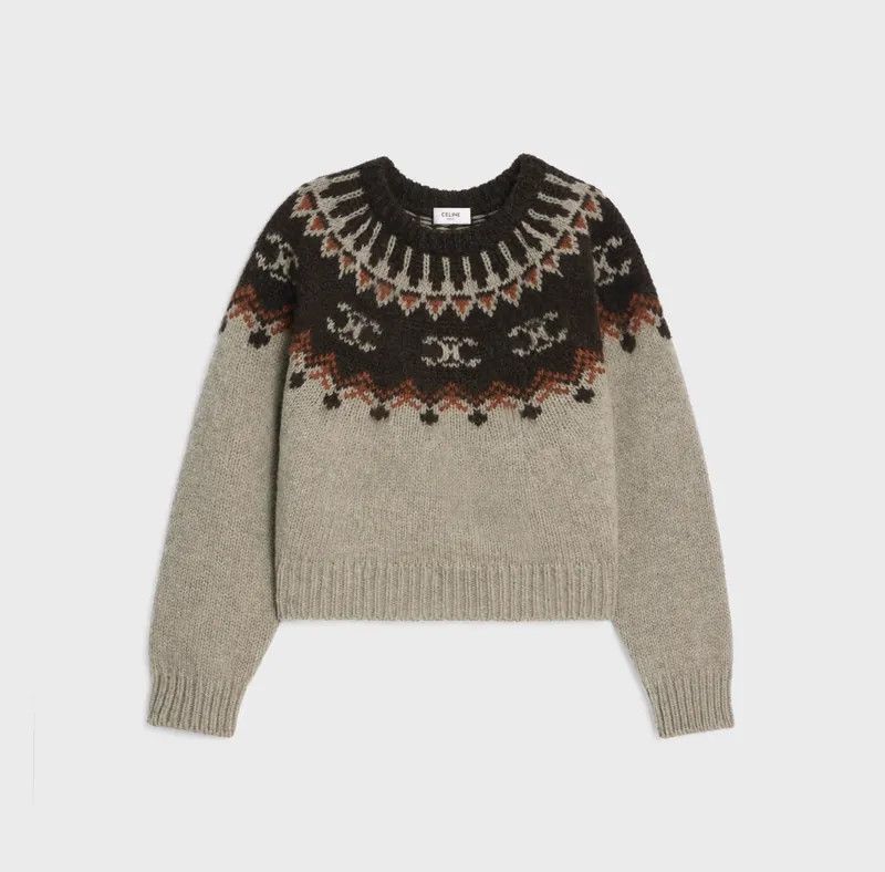 Celine o1mle0426 Fair Isle Wool Sweater in Multicolor Size US XL / EU 56 / 4 - 1 Thumbnail