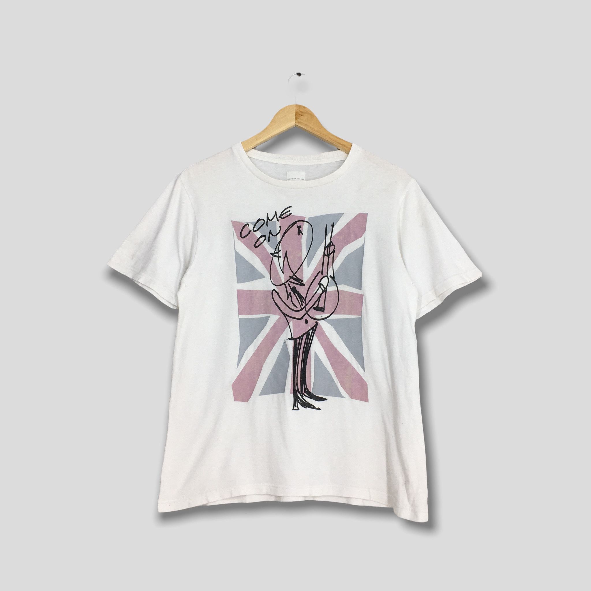image of Number N Ine x Vintage Number (N)Ine Takahiro Miyashita Comes On Tshirt Size 3 in White, Men's