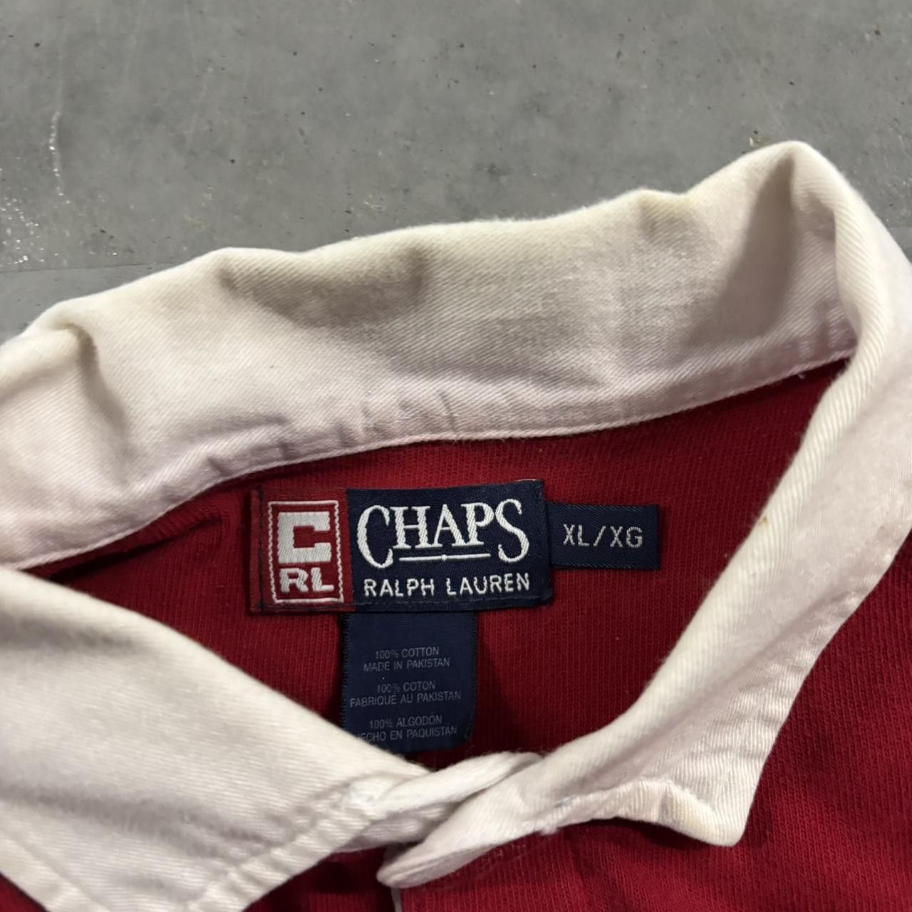 Vintage Crazy Vintage Y2K/2000s Chaps Ralph Lauren Red & Navy Streetwear Polo Shirt! Size XL Size US XL / EU 56 / 4 - 3 Thumbnail